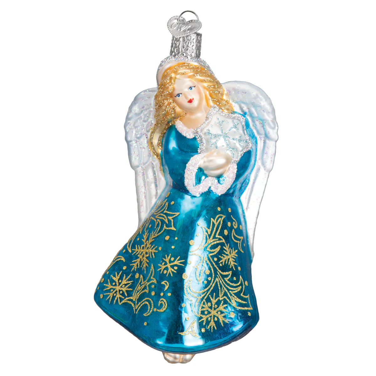 Glistening Snowflake Angel Christmas Ornament - Image 3