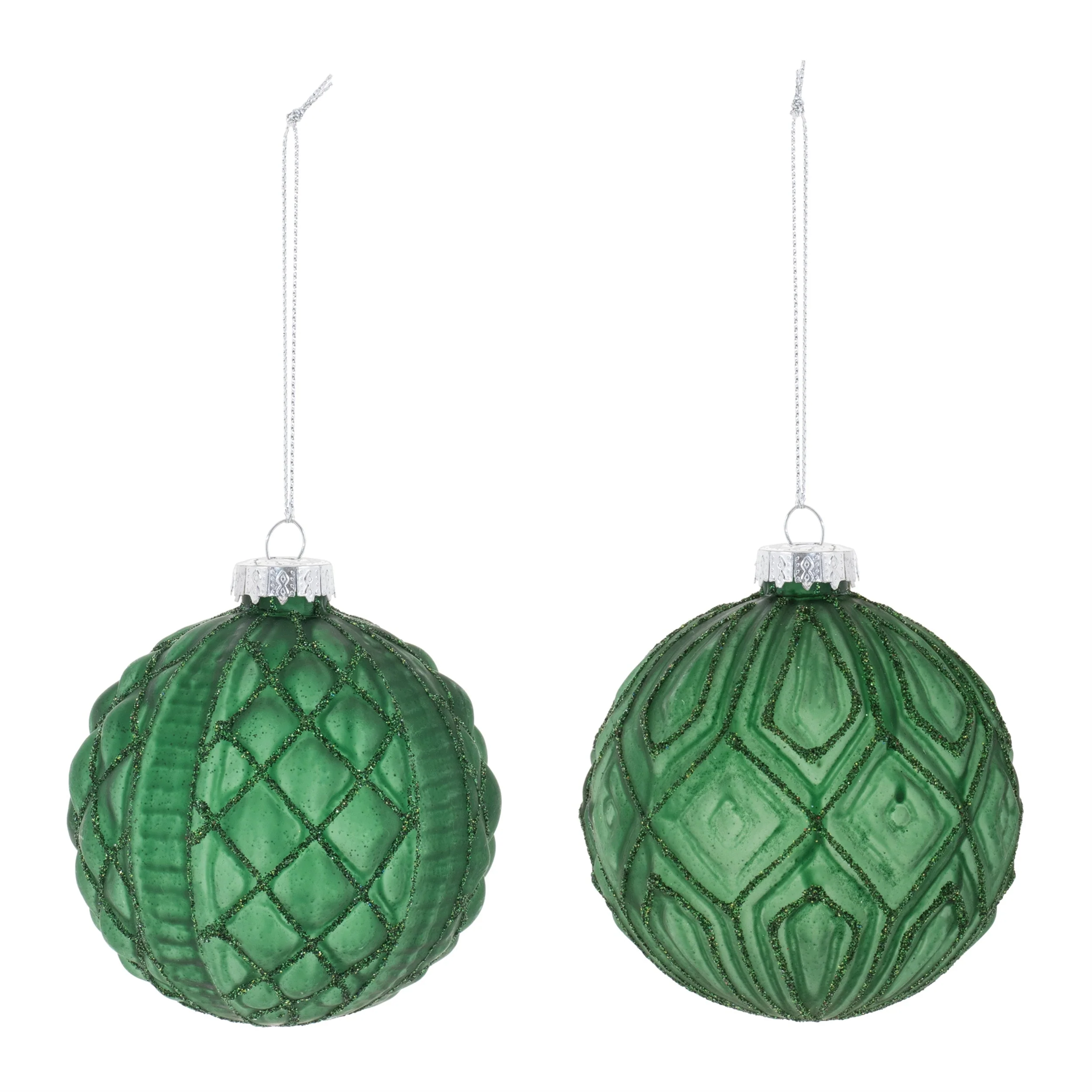 Glitter Frosted Glass Ball Ornament (Set of 12) - Image 3