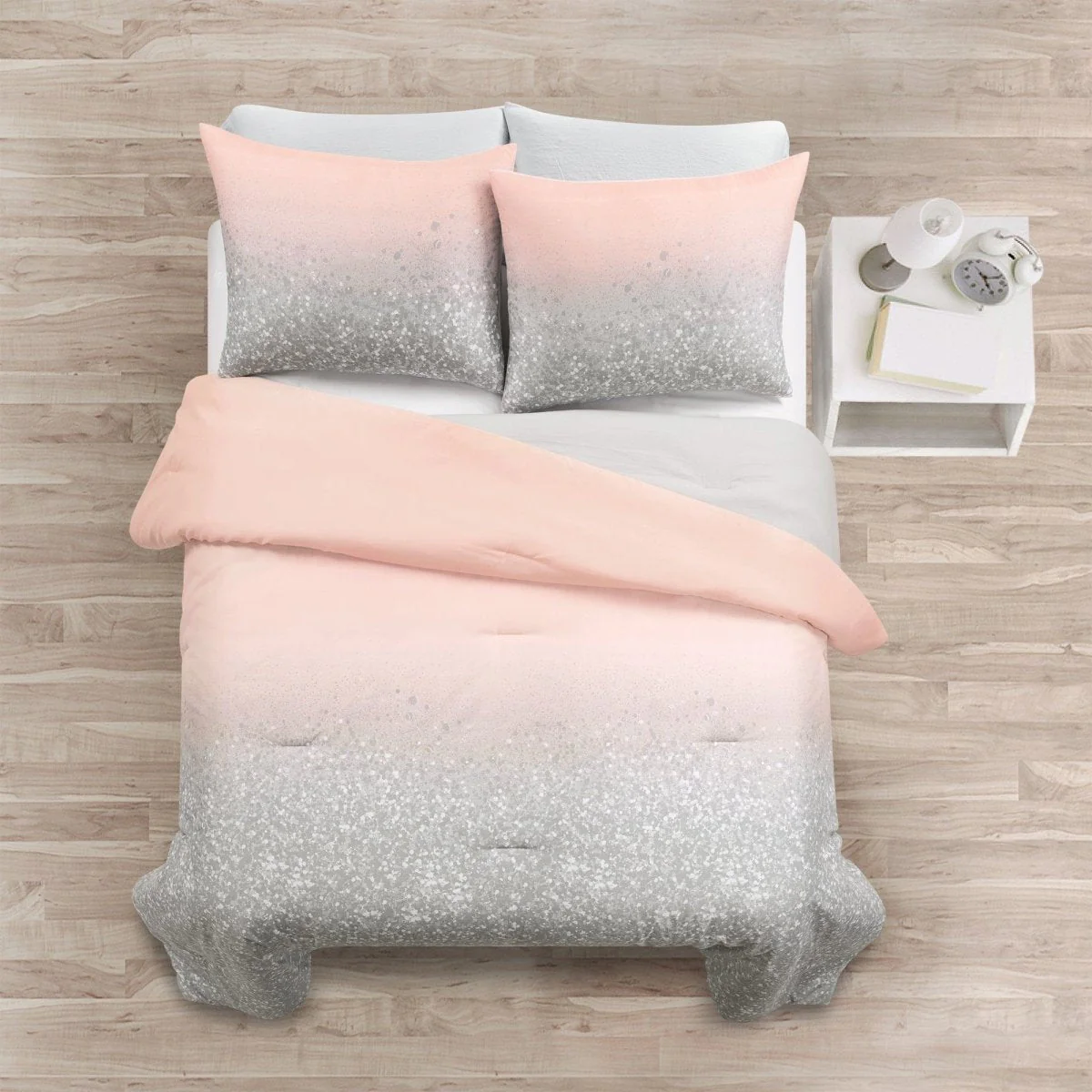 Glitter Ombre Metallic Print Comforter Set With Pillowcases - Image 16