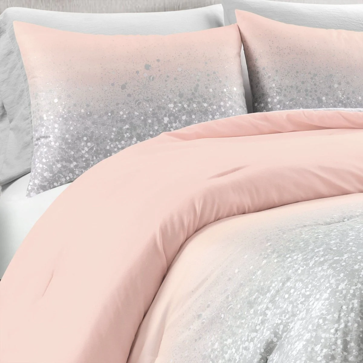 Glitter Ombre Metallic Print Comforter Set With Pillowcases - Image 24