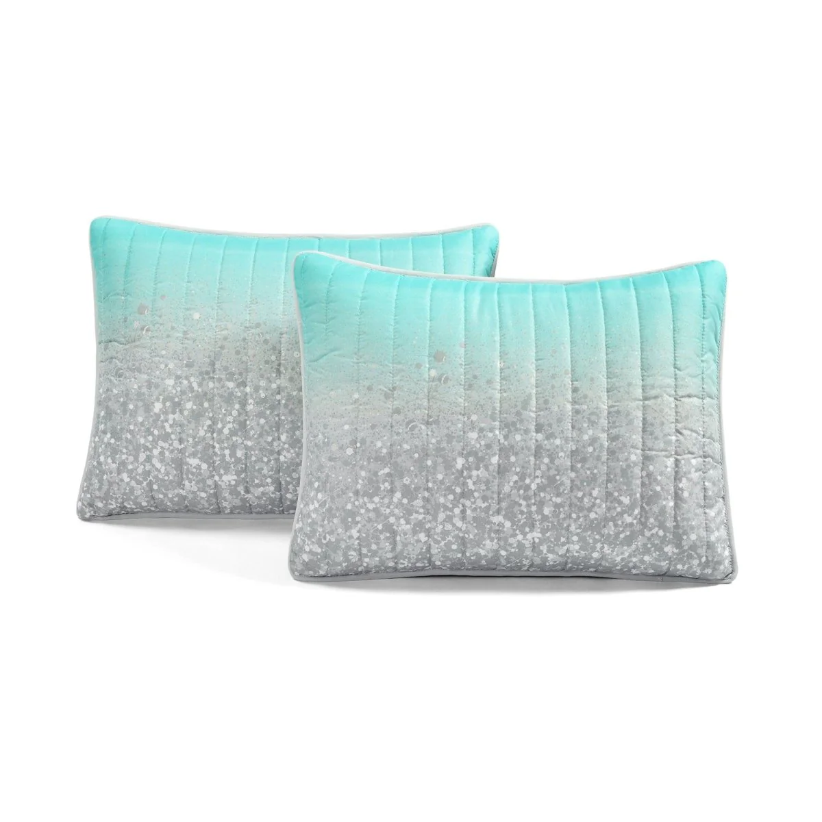 Glitter Ombre Metallic Print Quilt Set With Pillowcases - Image 14