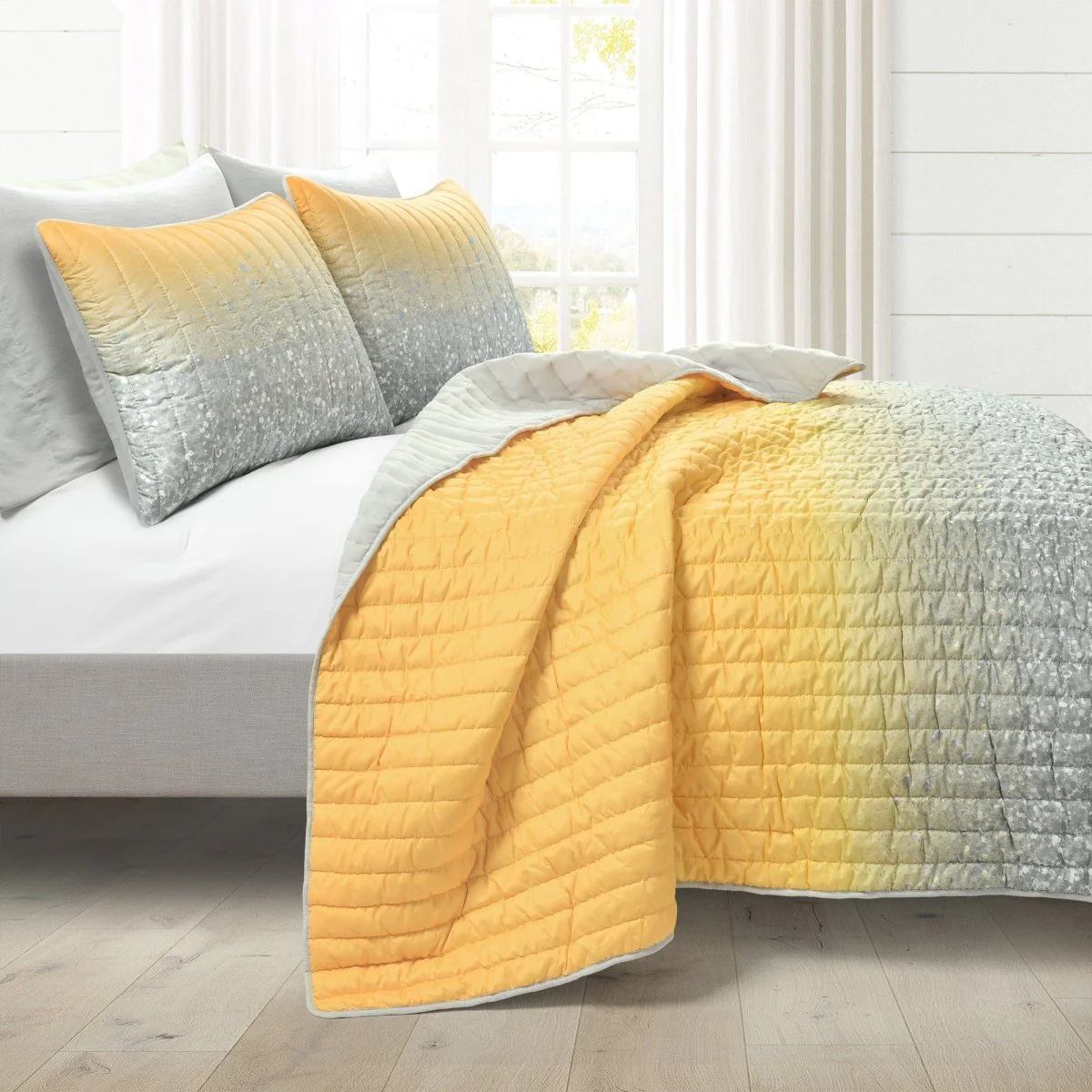 Glitter Ombre Metallic Print Quilt Set With Pillowcases - Image 30