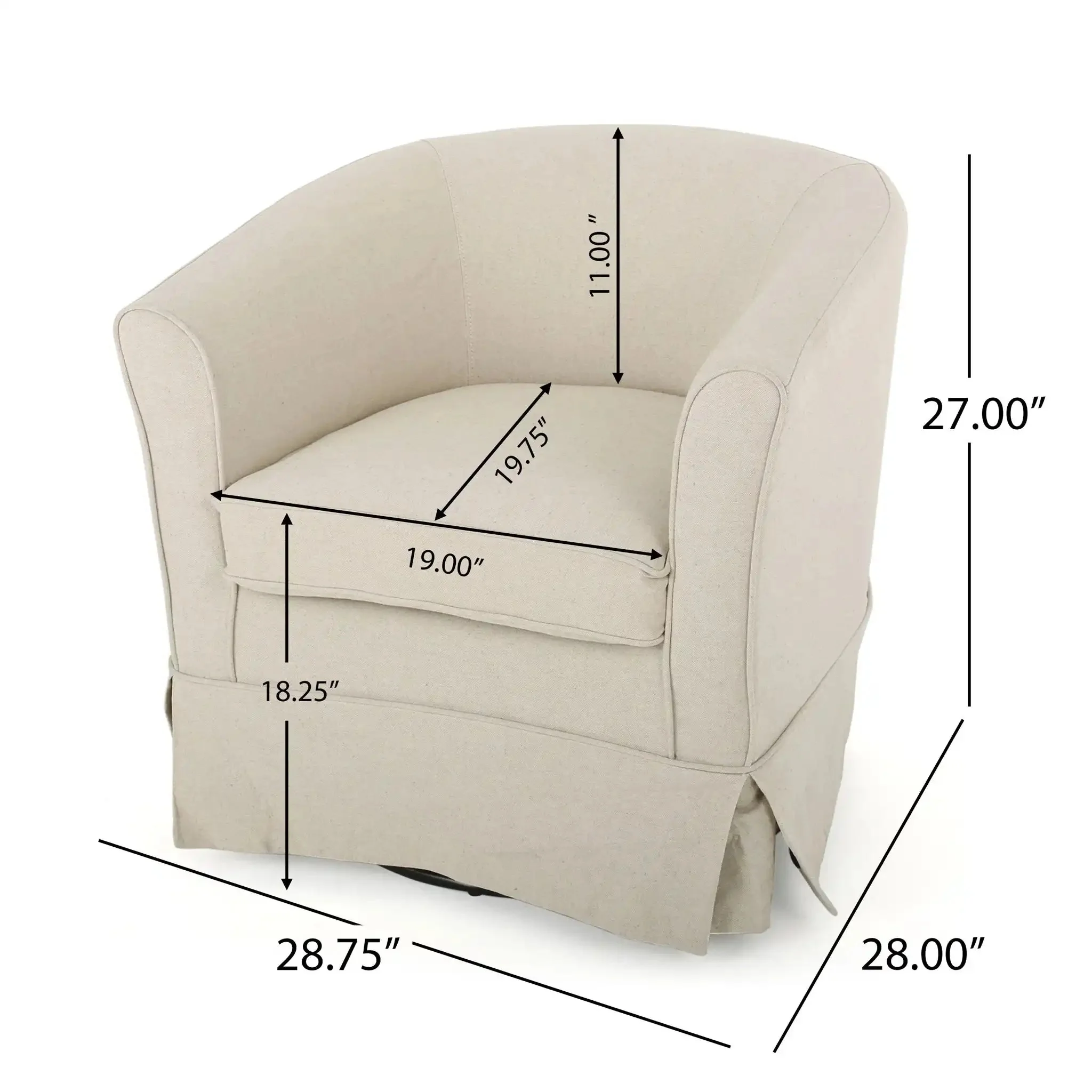 Glitter - Upholstered Swivel Chair With Loose Cover And Curved Back - Image 4
