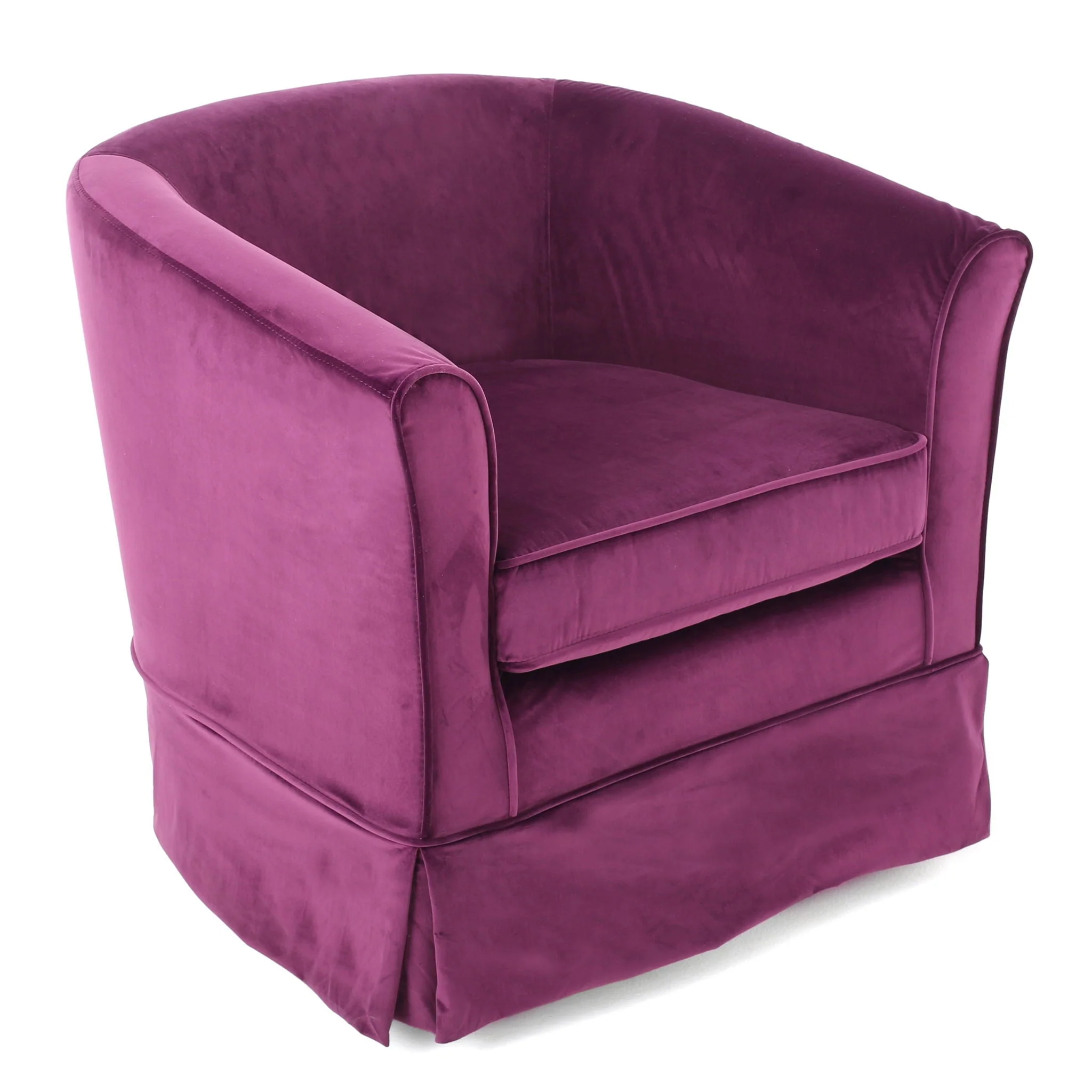 Glitter - Upholstered Swivel Chair With Loose Cover And Curved Back - Image 5