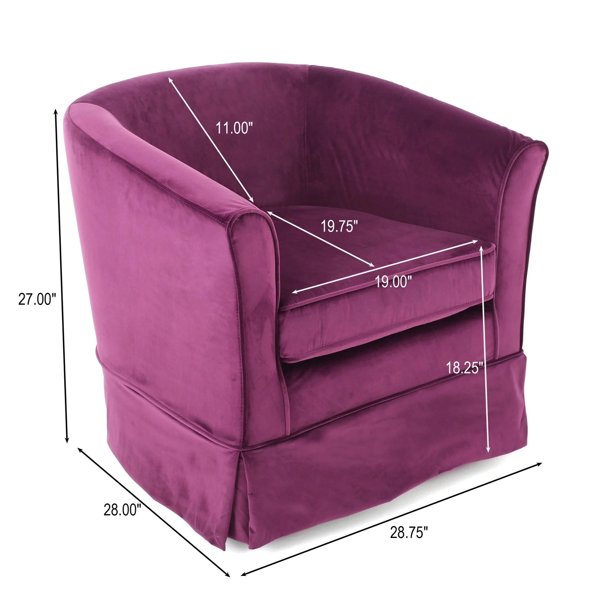 Glitter - Upholstered Swivel Chair With Loose Cover And Curved Back - Image 6