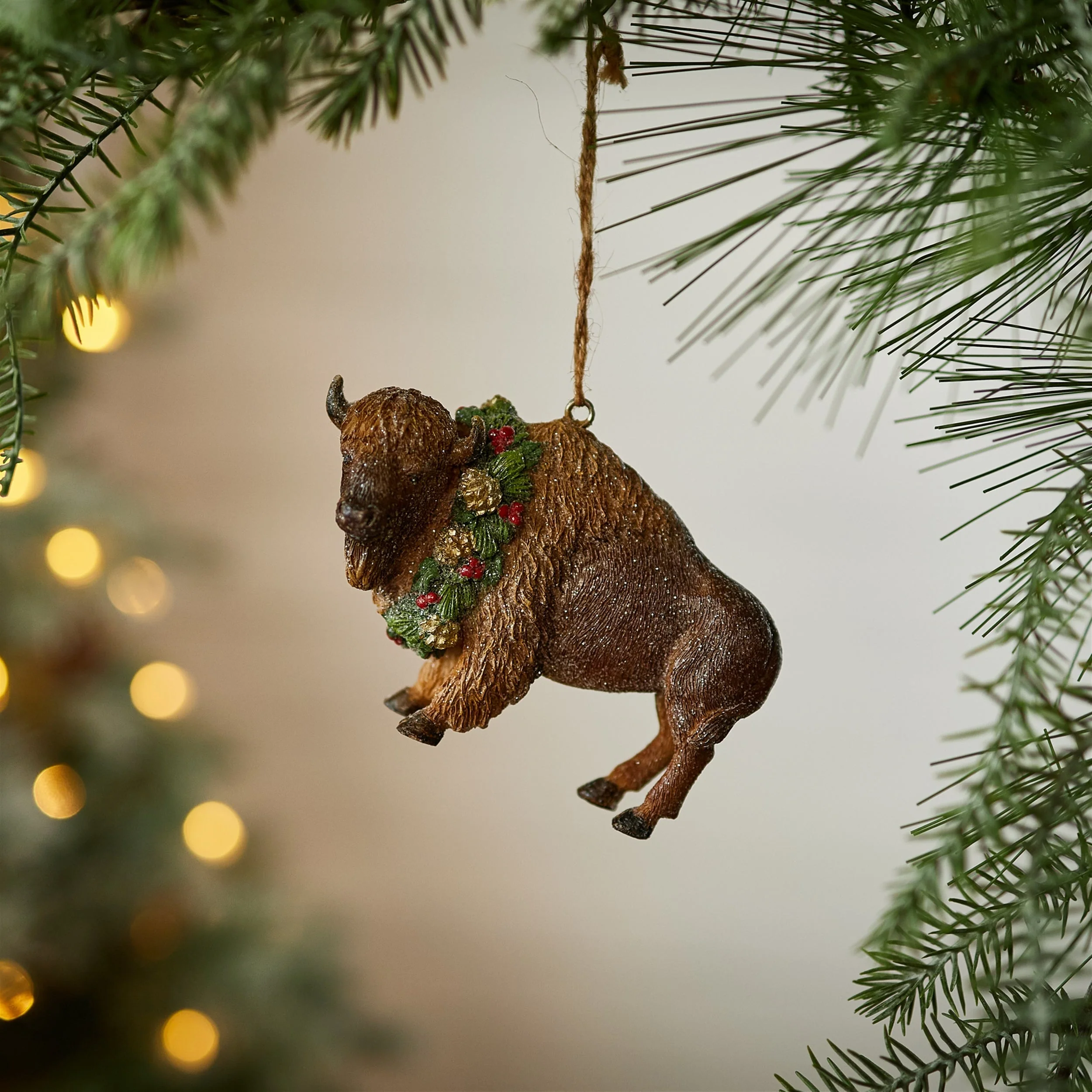 Glittered Bison Ornament (Set of 12) - Image 2