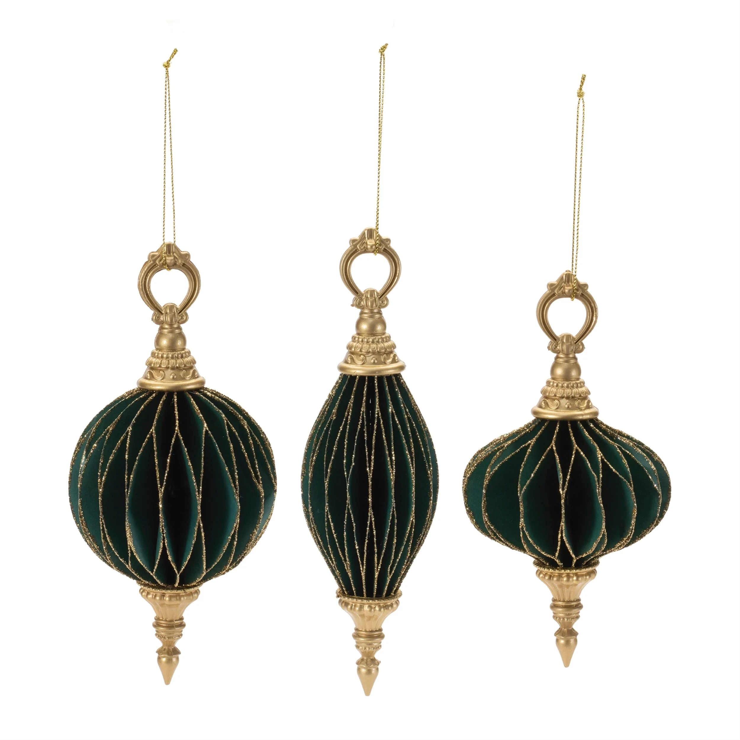 Glittered folded paper ornaments (set of 6) - Image 2