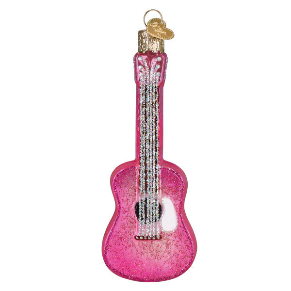 Glittered Glam Guitar Ornament - Image 2