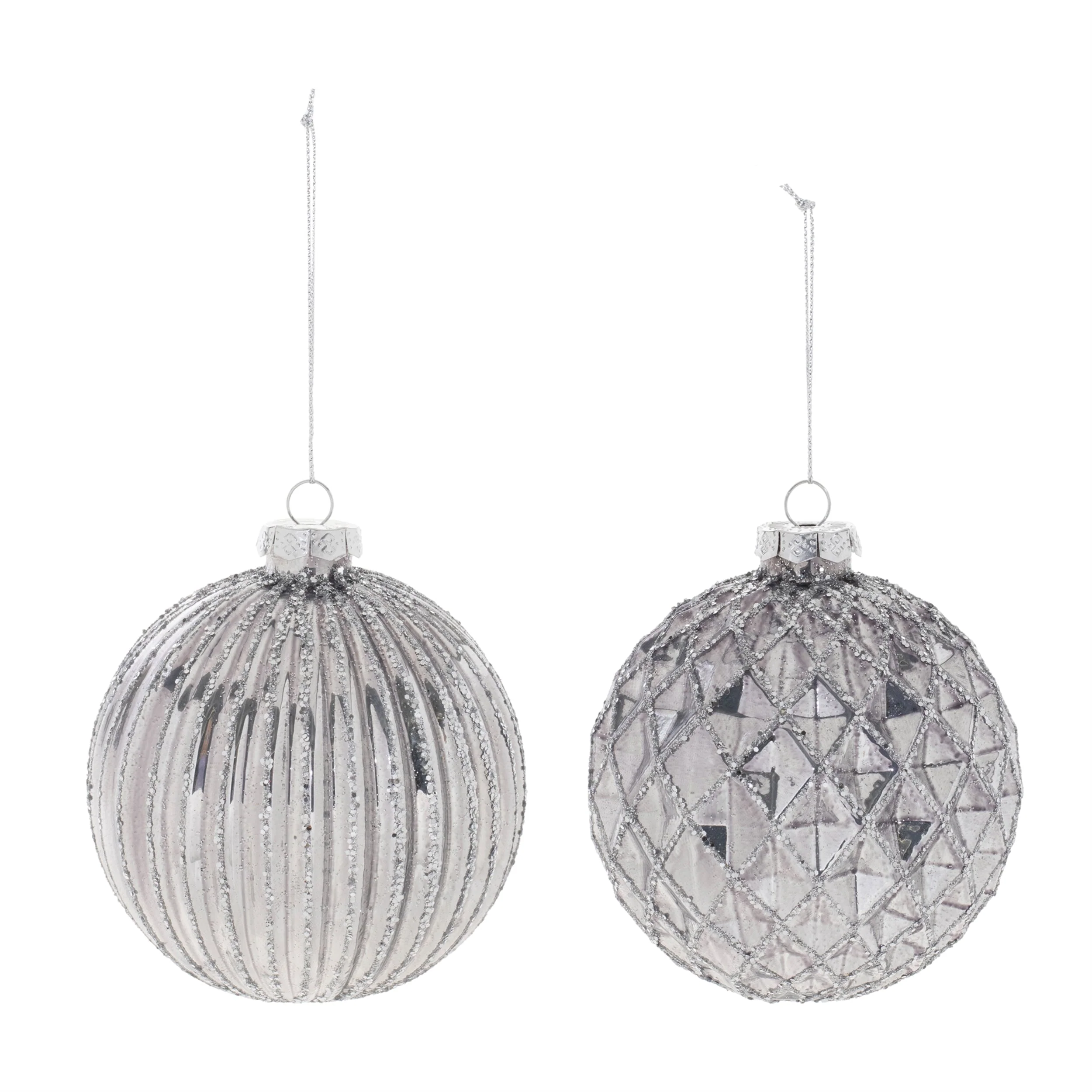 Glittered Glass Ball Ornament (Set of 6) - Image 2