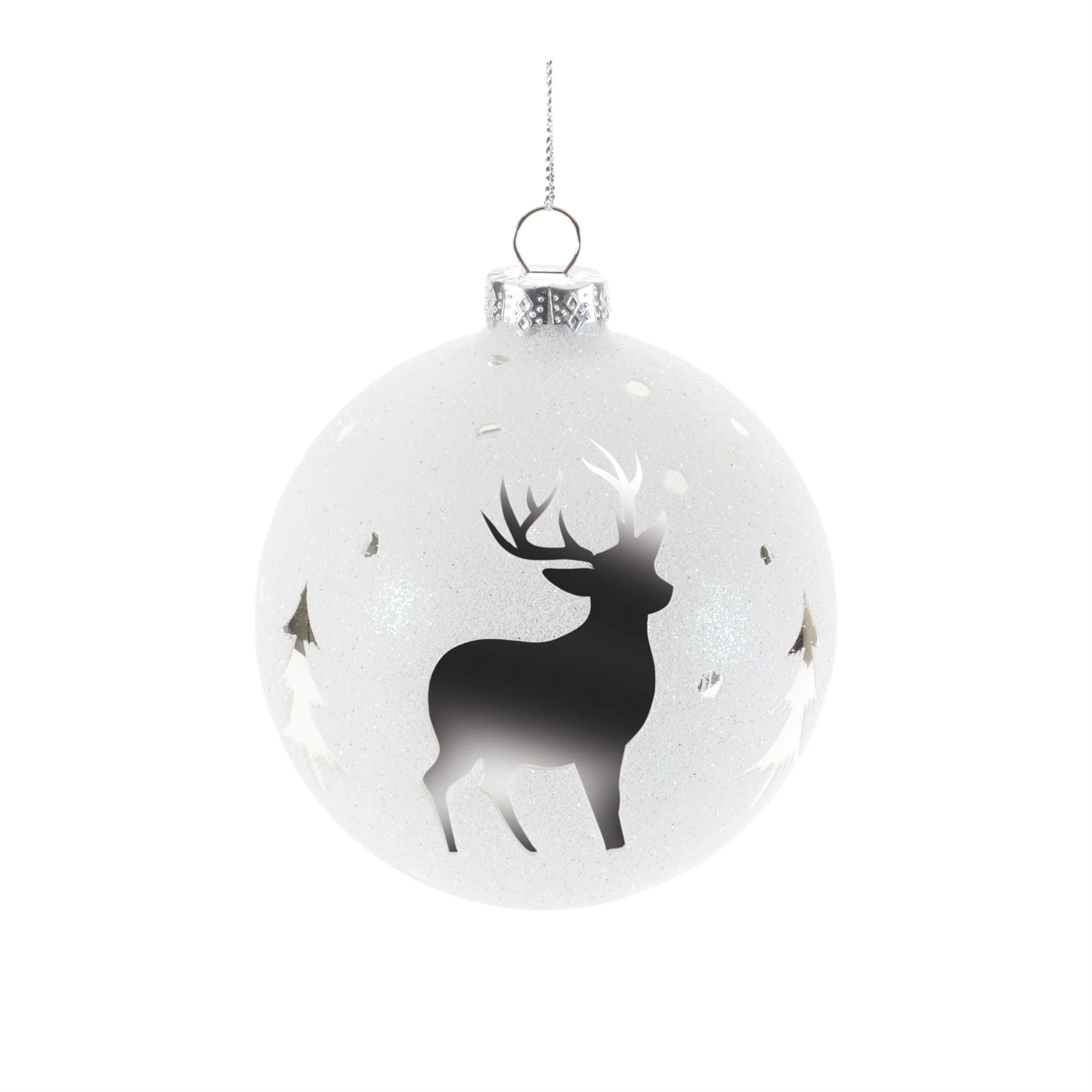 Glittered Glass Deer Ornament (Set of 6) - Image 3
