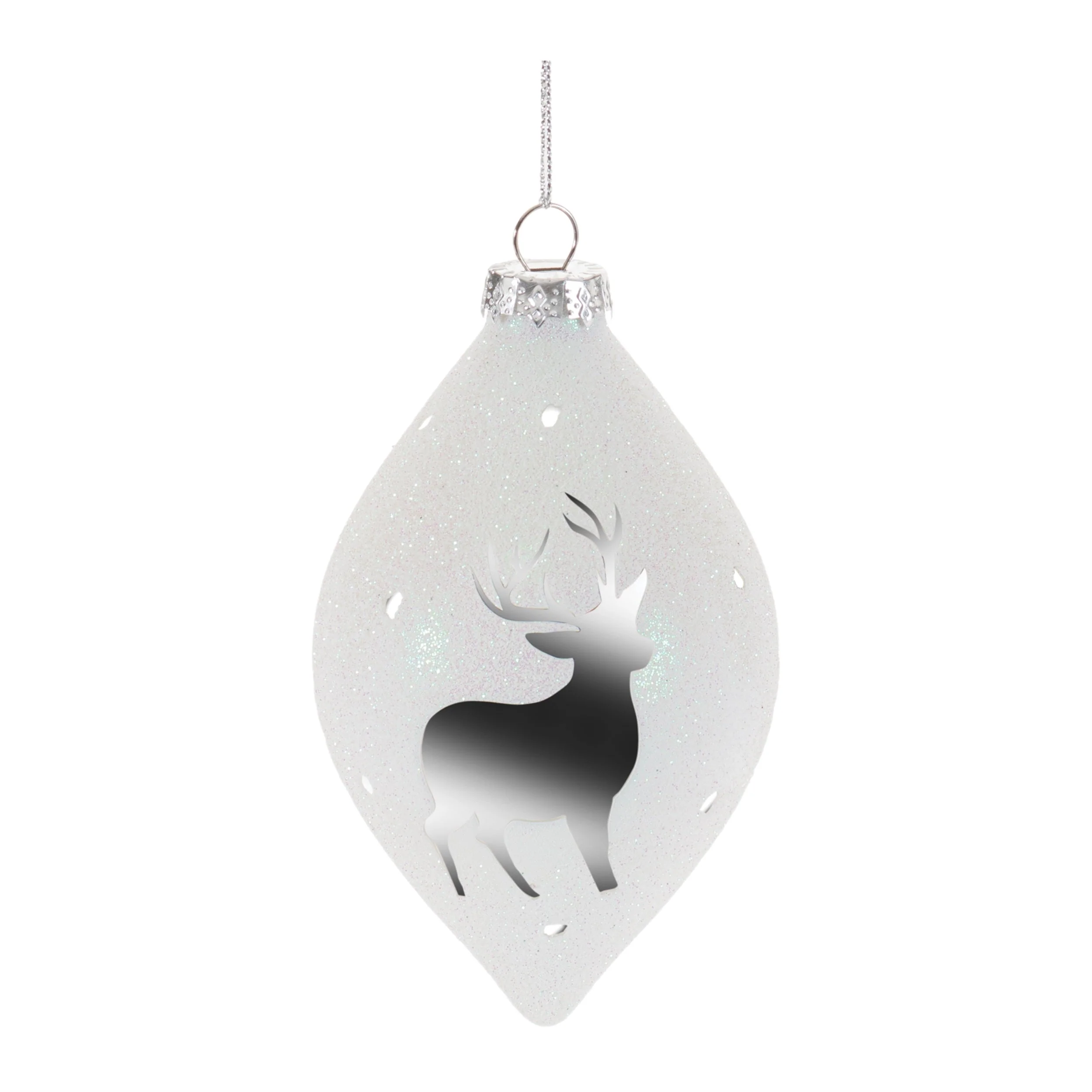 Glittered Glass Deer Ornament (Set of 6) - Image 4