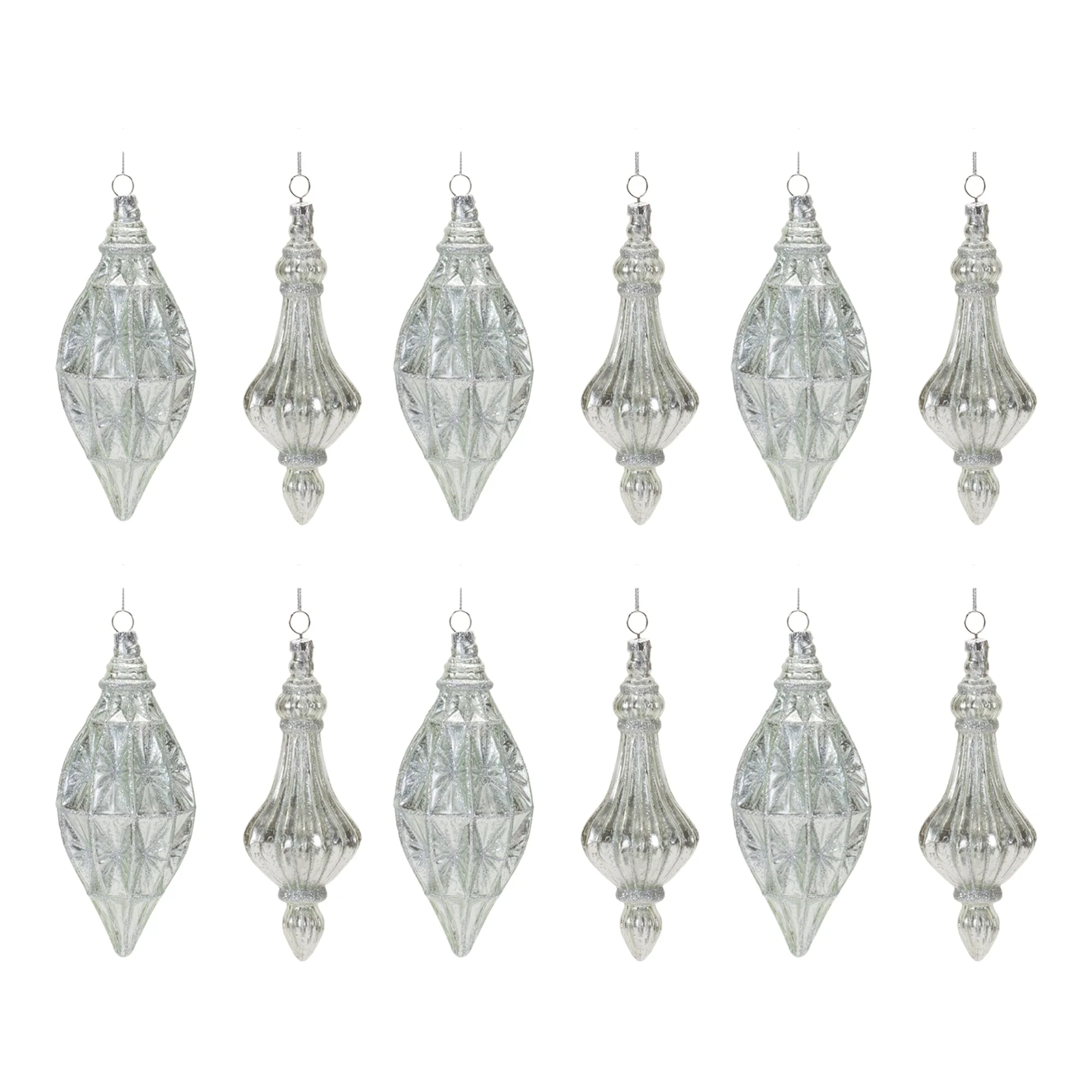 Glittered Glass Drop Ornament (Set of 12) - Image 3
