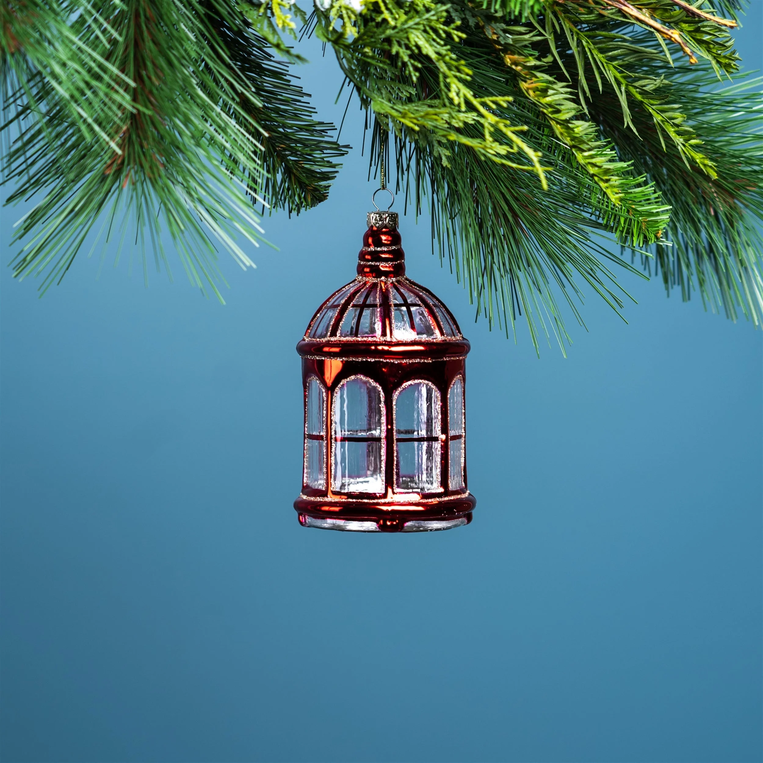Glittered Glass Lantern Ornament (Set of 6) - Image 3