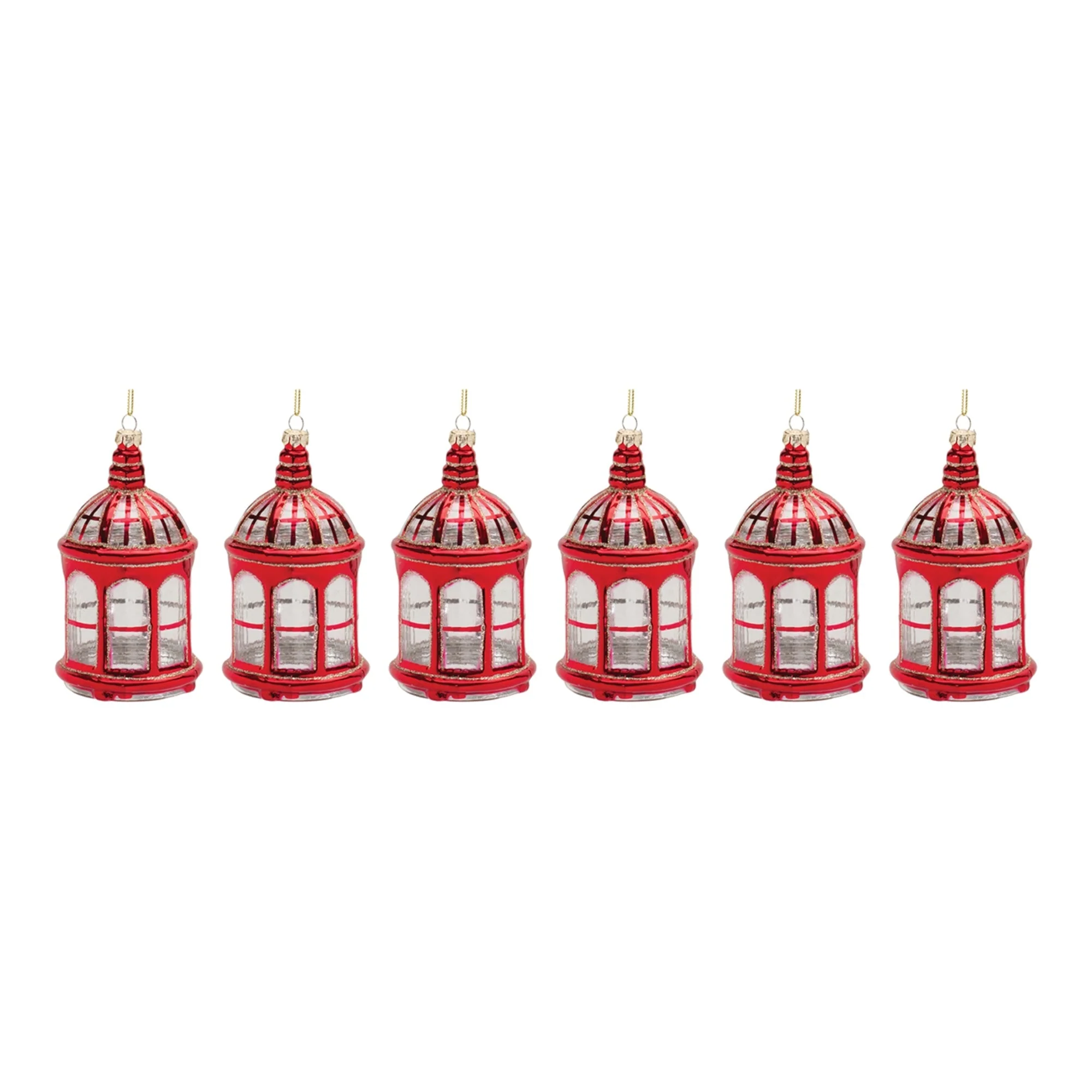 Glittered Glass Lantern Ornament (Set of 6) - Image 4