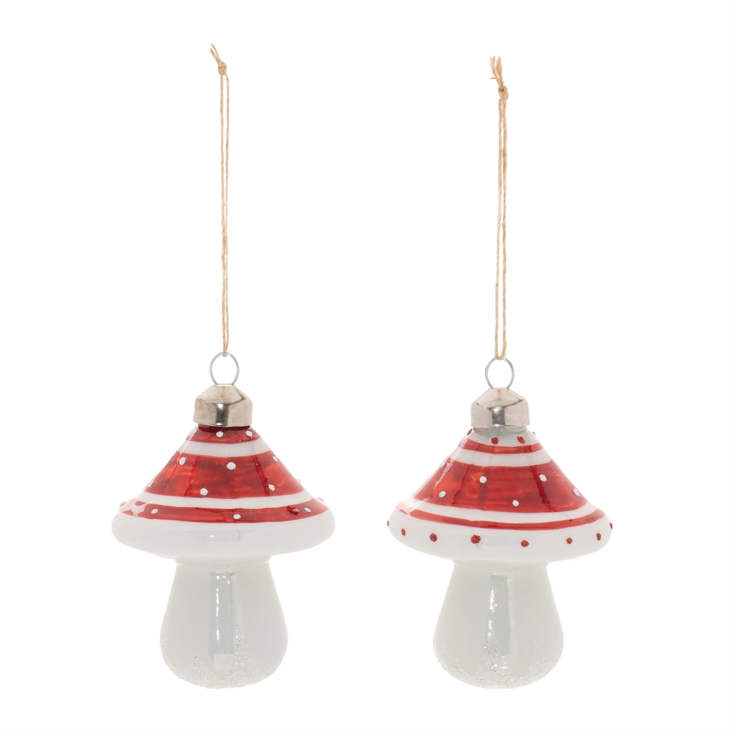 Glittered Glass Mushroom Ornament (Set of 6) - Image 2