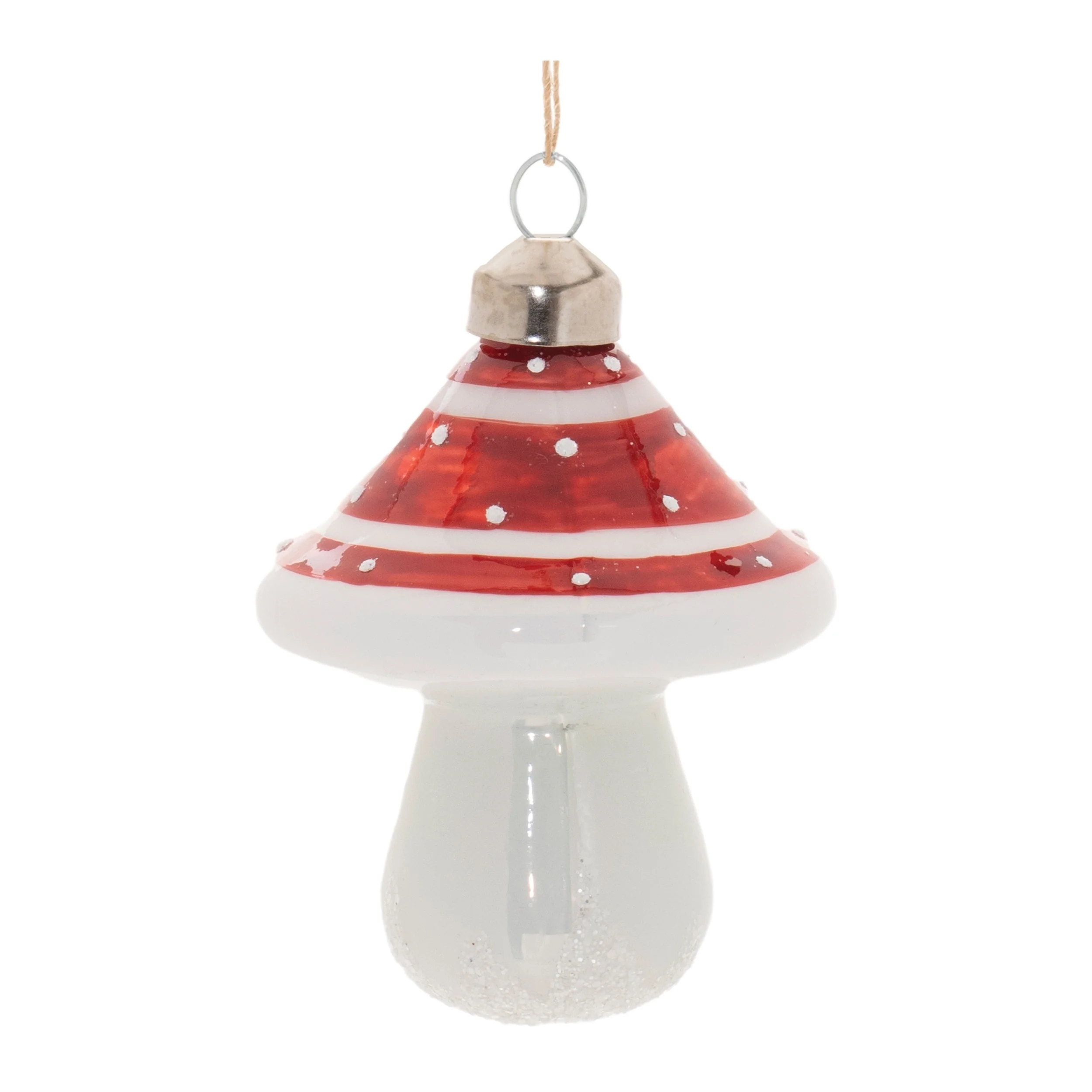 Glittered Glass Mushroom Ornament (Set of 6) - Image 3