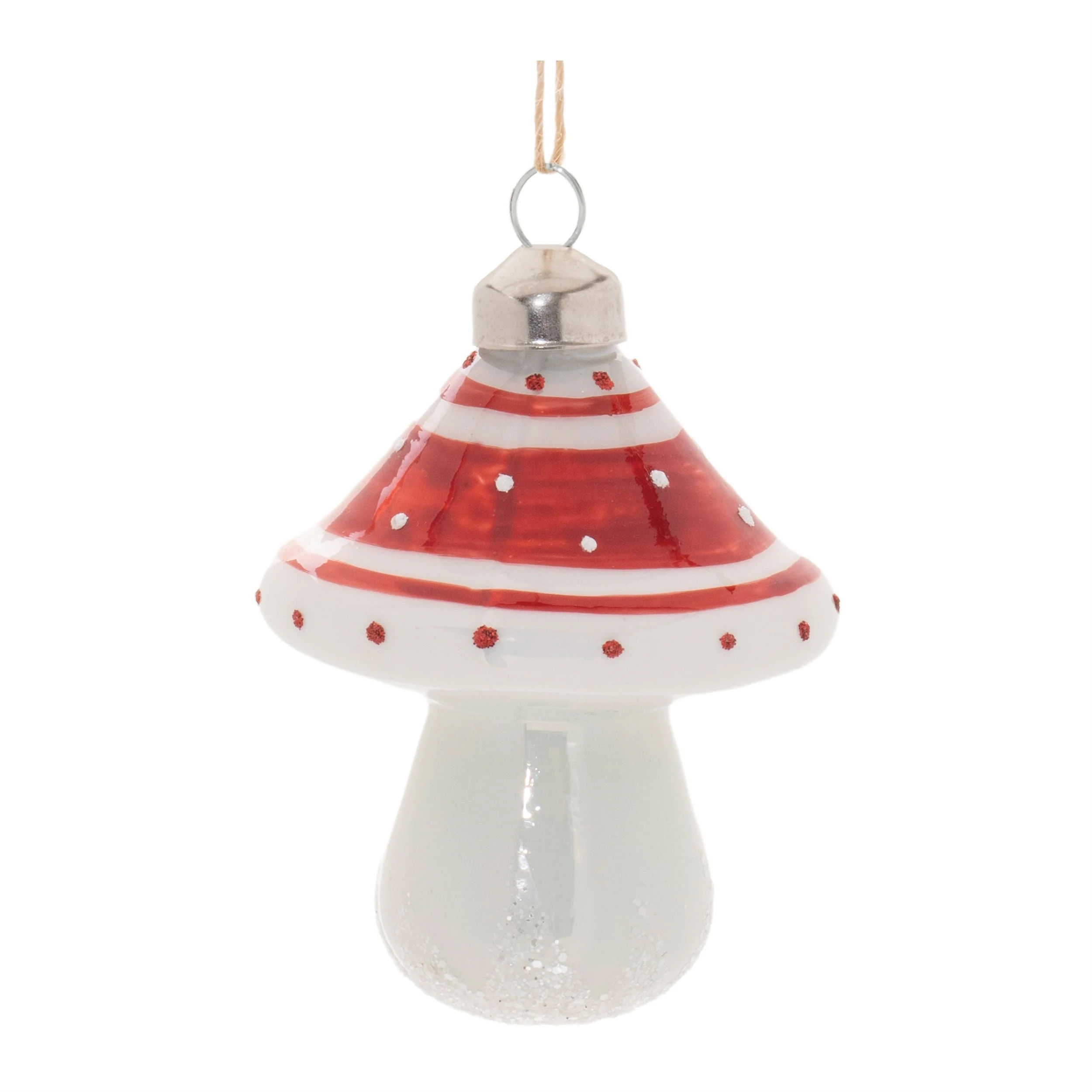 Glittered Glass Mushroom Ornament (Set of 6) - Image 4