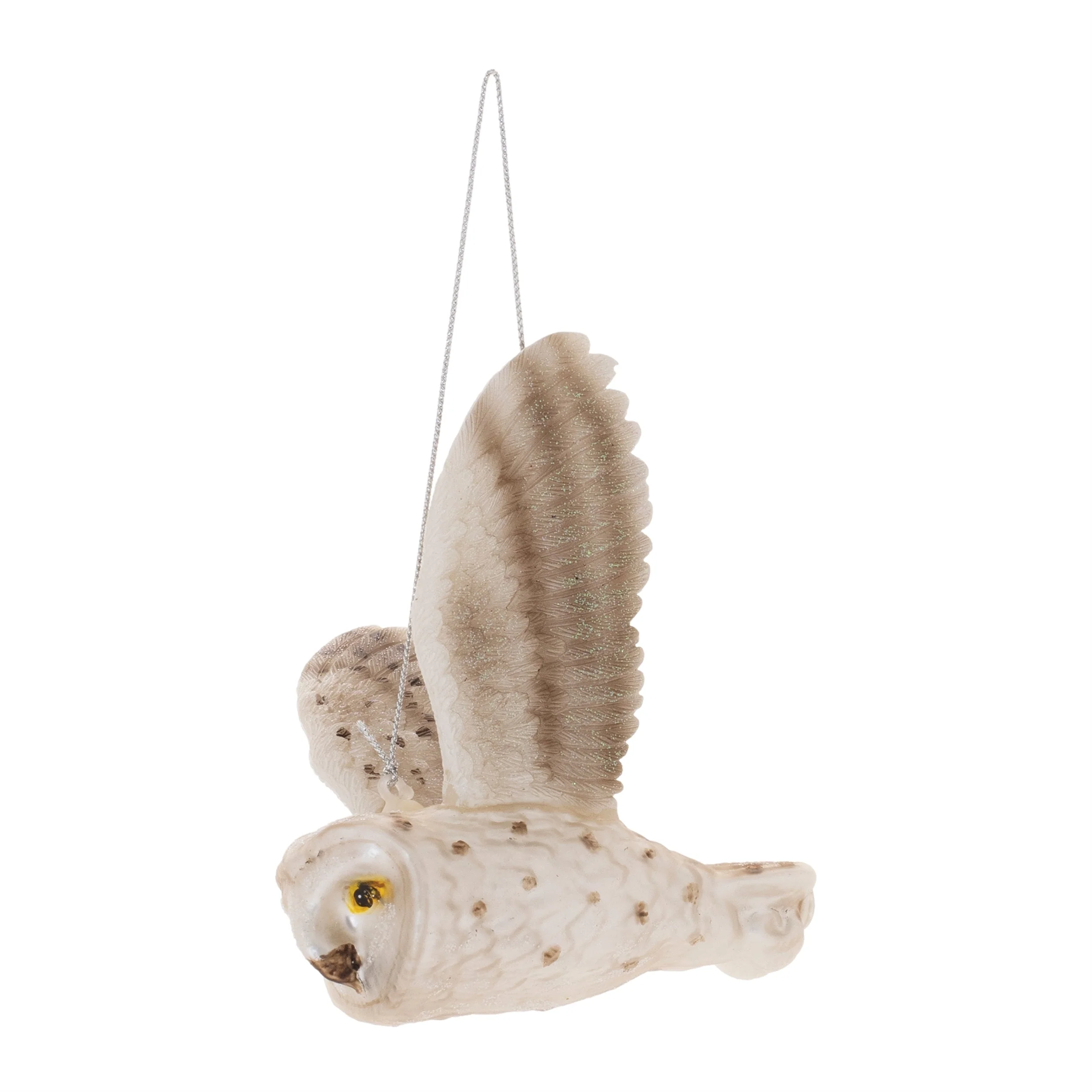 Glittered glass owl ornament (set of 6) - Image 2