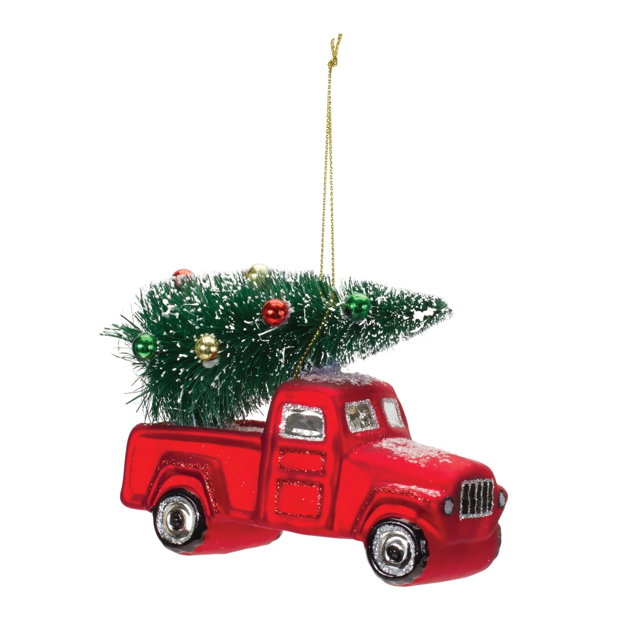 Glittered Glass Pickup Truck Ornament (Set of 6) - Image 2