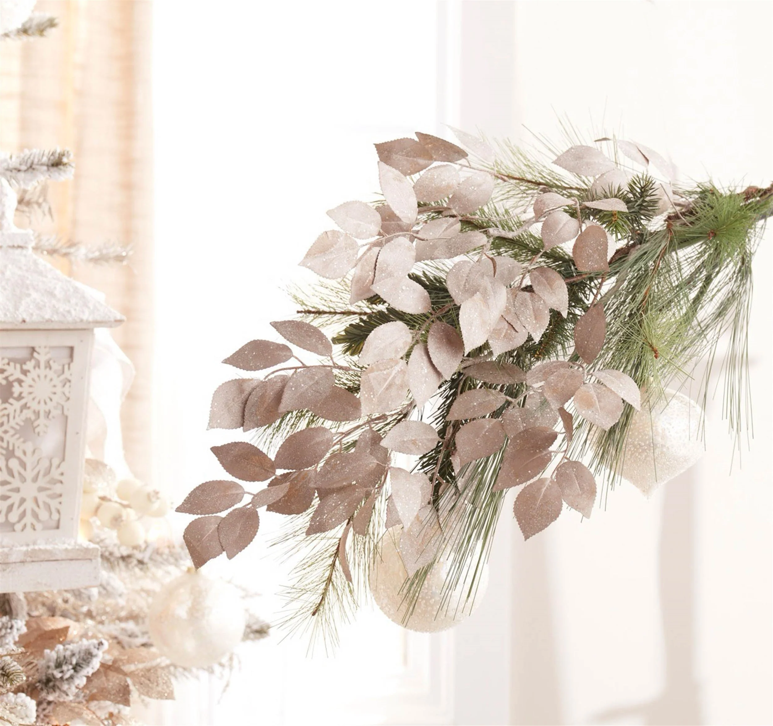 Glittered Leaf Spray (Set of 6) - Image 4
