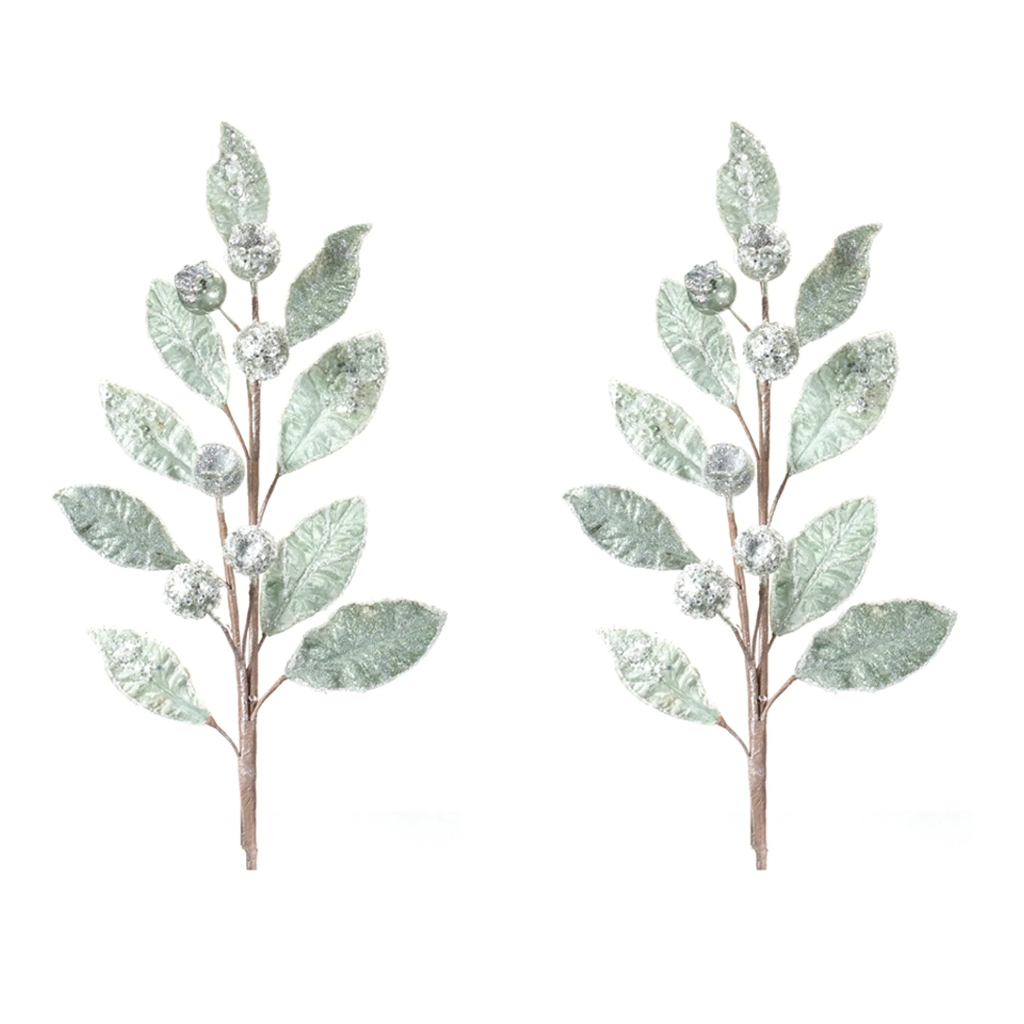 Glittered Pod Leaf Spray (Set of 2) - Image 4