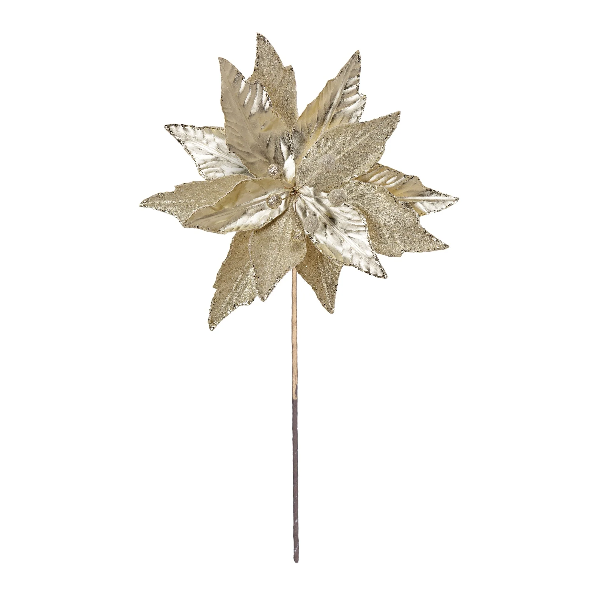 Glittered Poinsettia Stem (Set of 6) - Image 2
