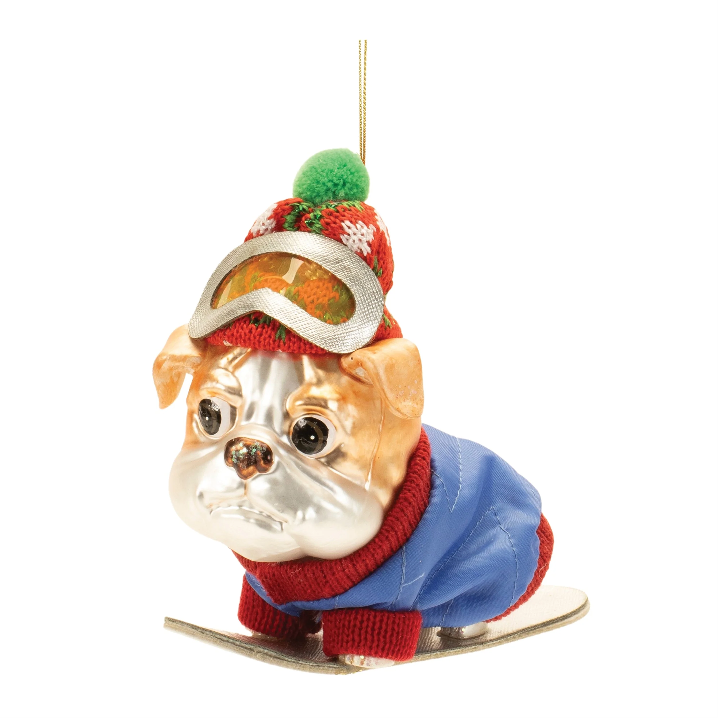 Glittered Snowboarding Dog Ornament (Set of 6) - Image 3