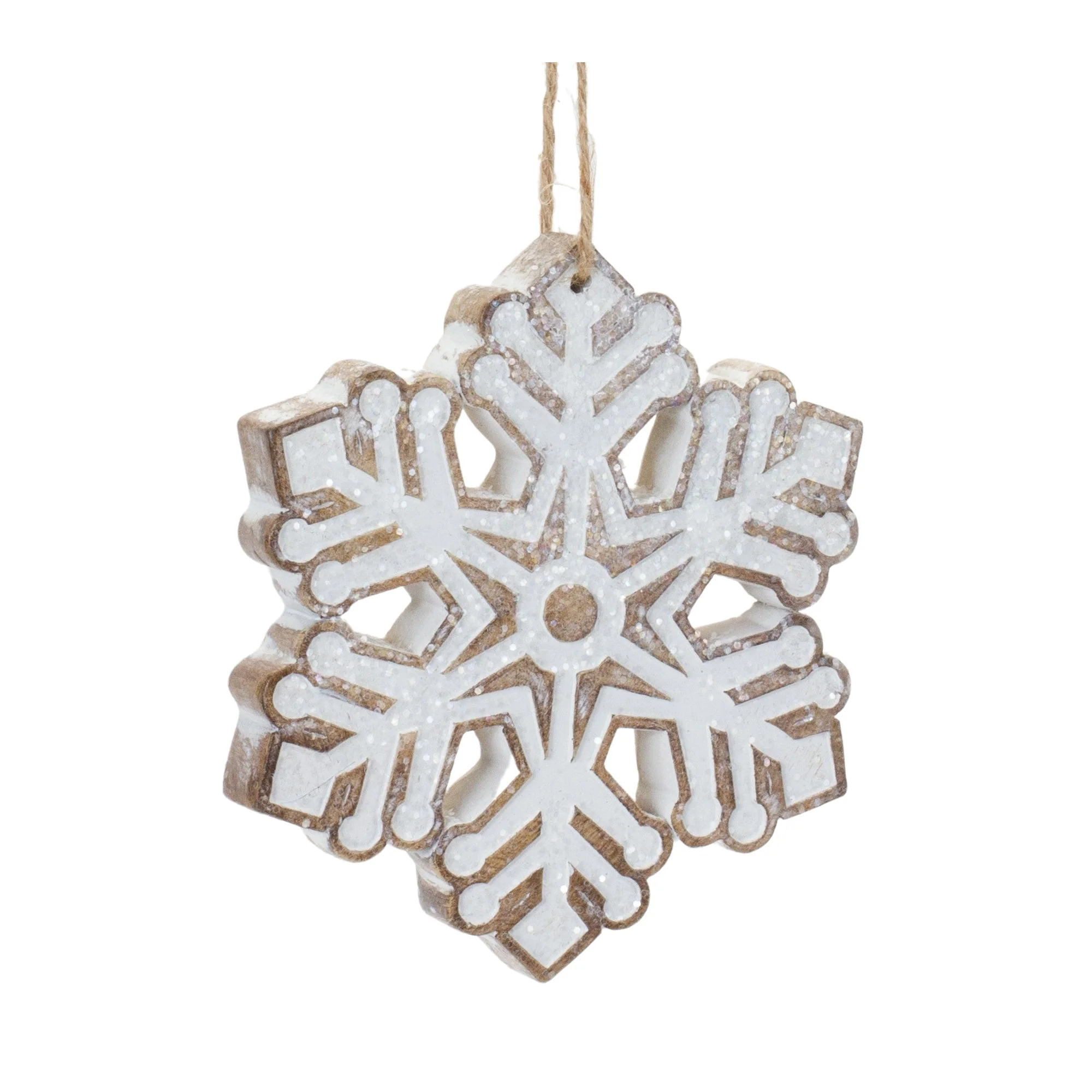 Glittered Snowflake Ornament (Set of 3) - Image 3