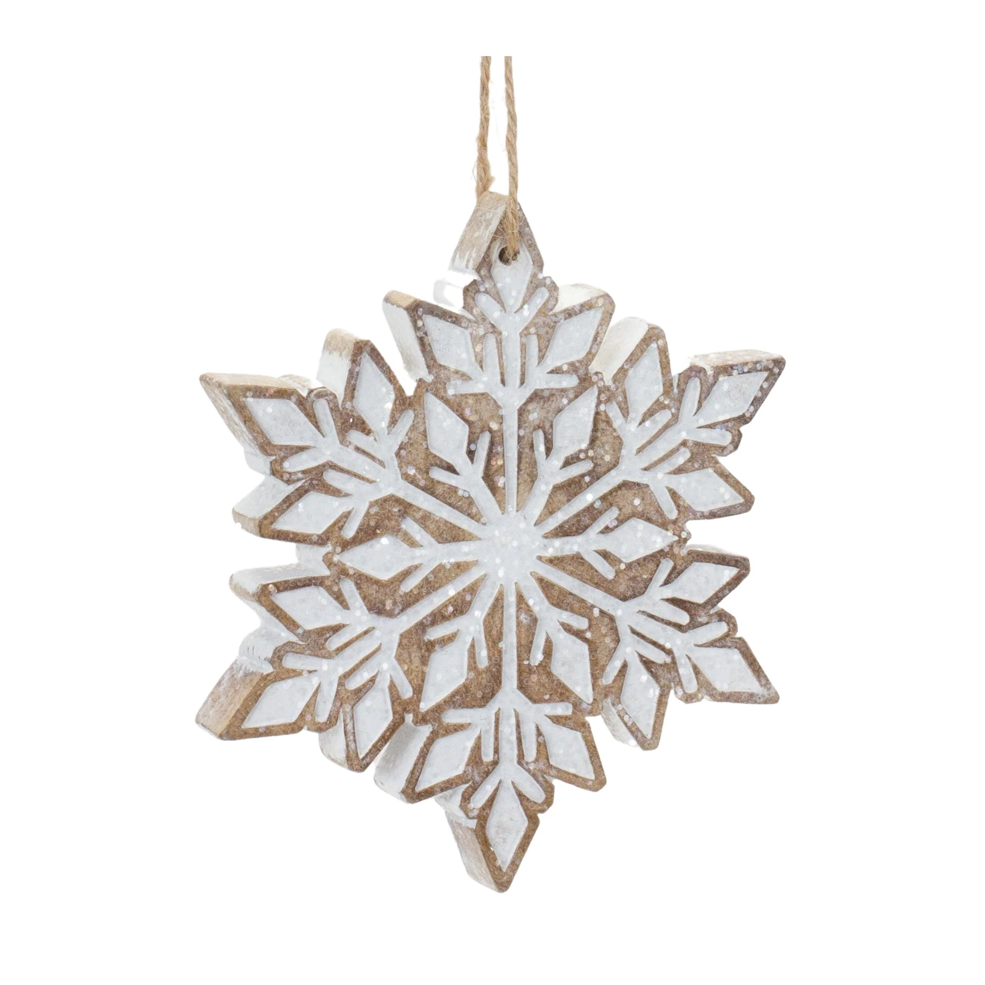 Glittered Snowflake Ornament (Set of 3) - Image 4