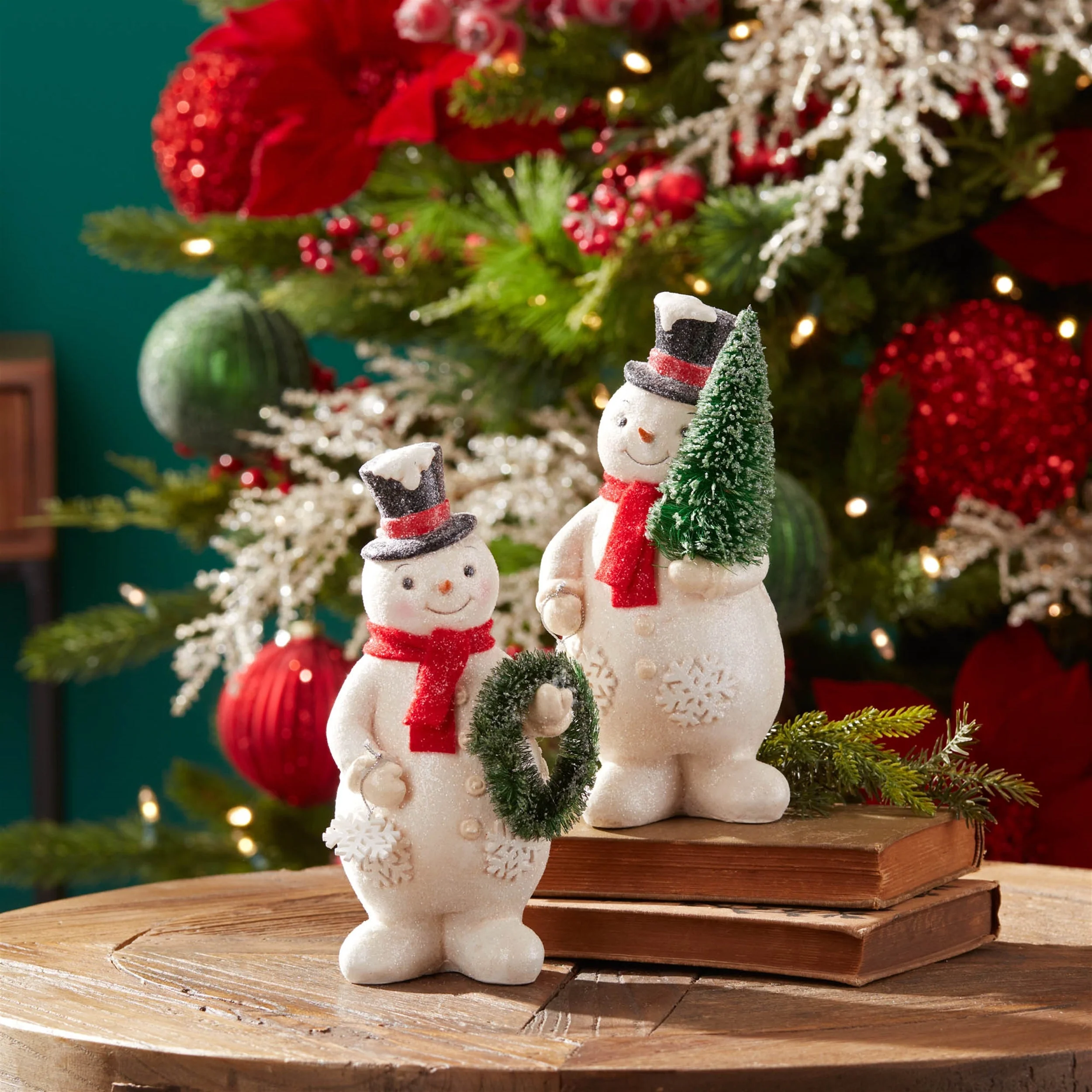 Glittered Snowman Figurine (Set of 2) - Image 2