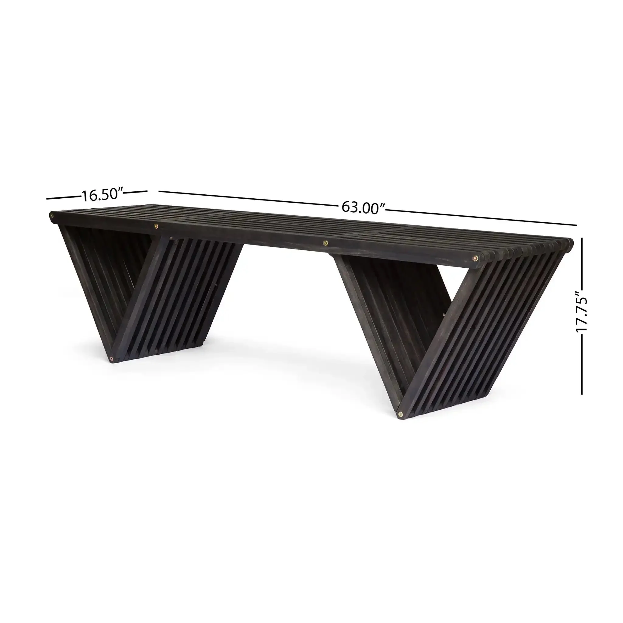 Gloaming - Outdoor Bench with Slat Design and Triangular Base - Image 4