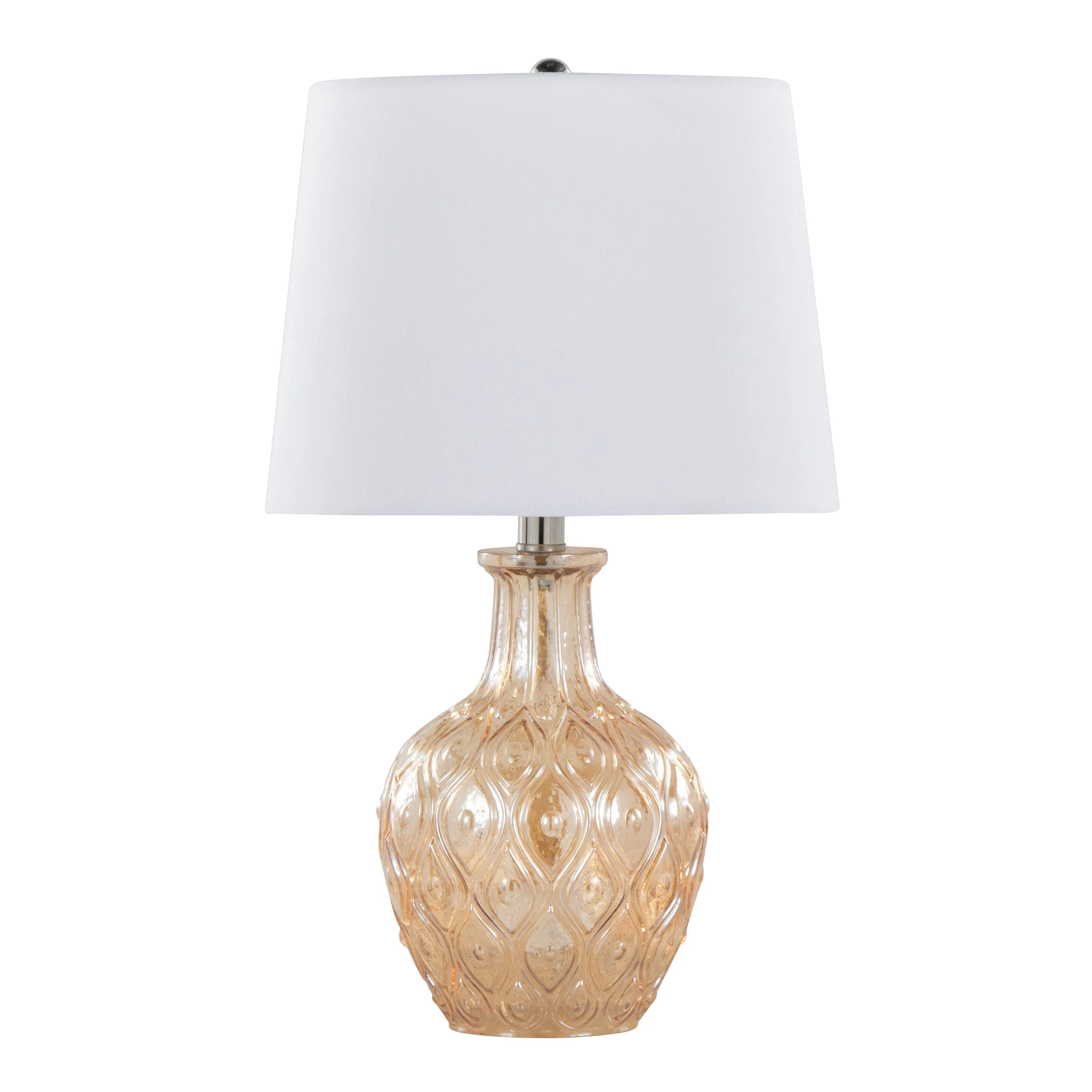 Gloria Round 20" Contemporary Glass Accent Lamp - Set of 2 - Image 3