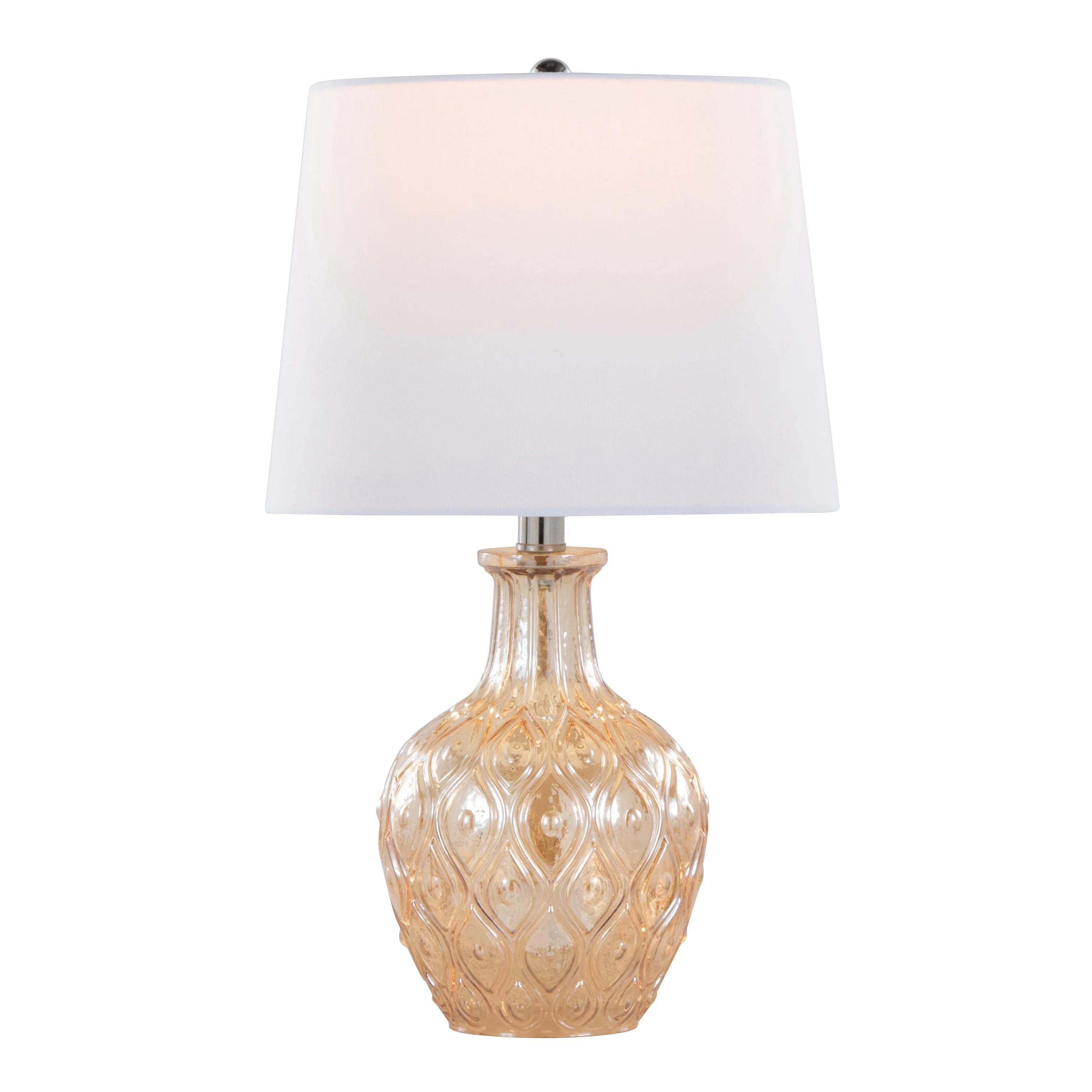 Gloria Round 20" Contemporary Glass Accent Lamp - Set of 2 - Image 4