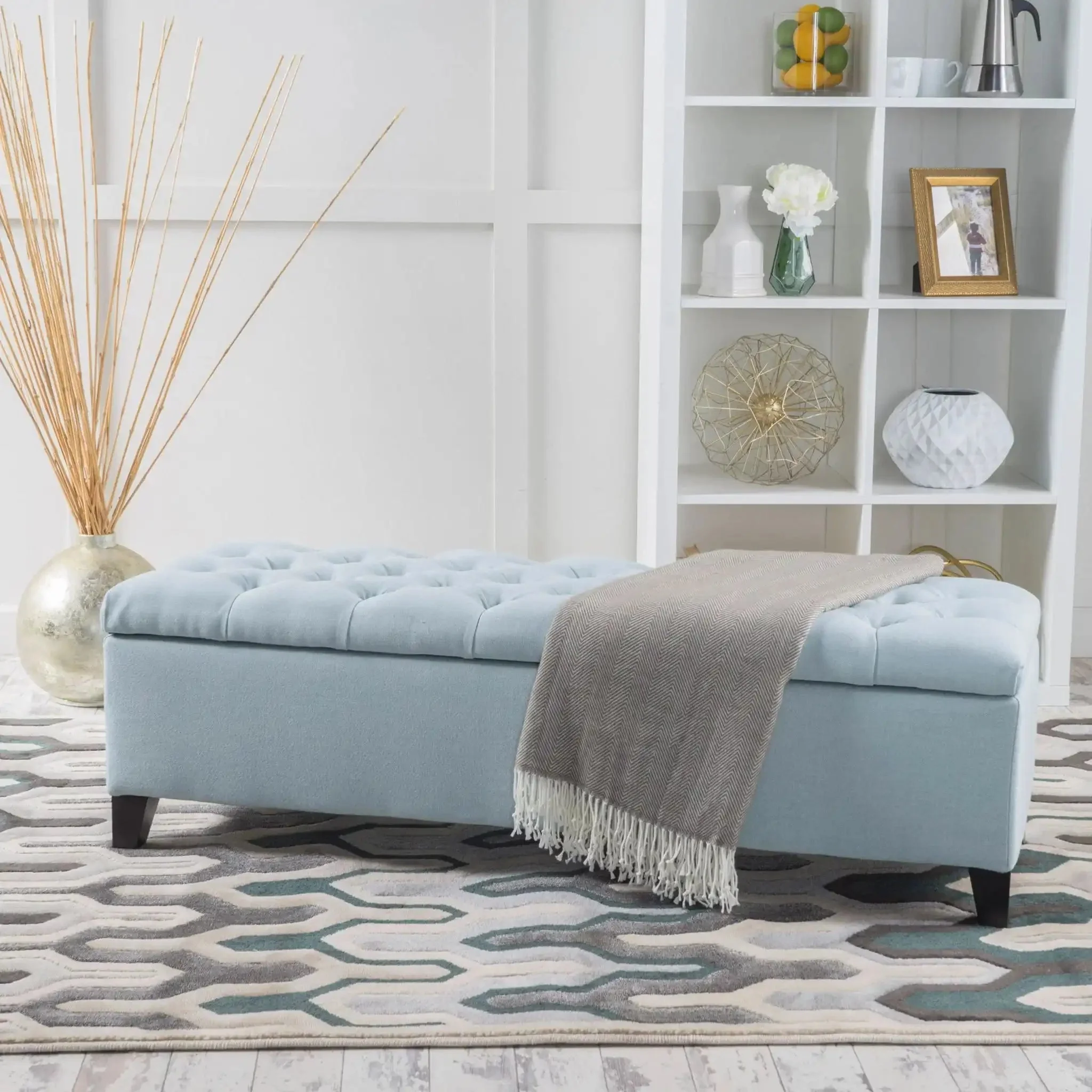 Glouster - Contemporary Storage Ottoman With Button Tufted Design - Image 12
