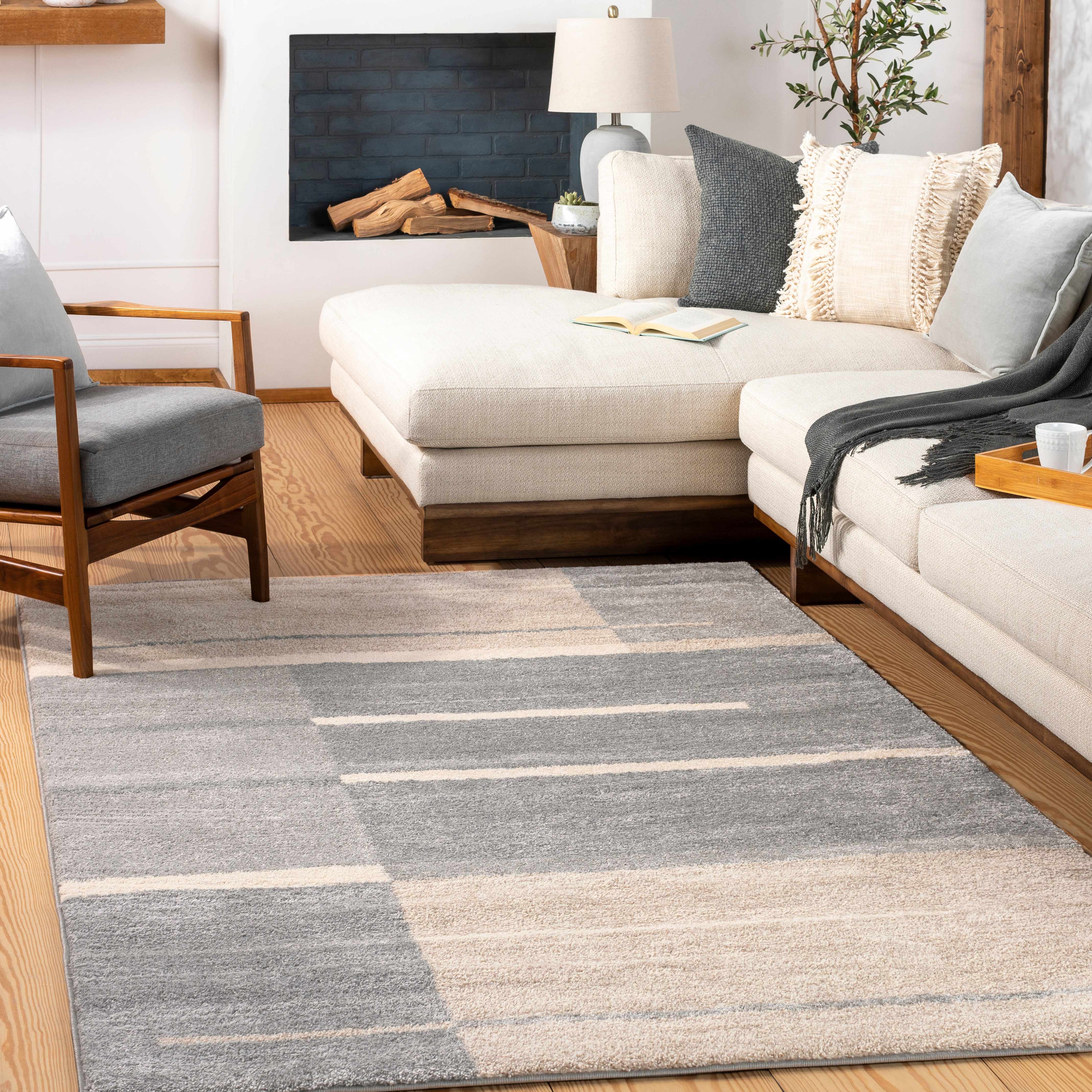 Glouster Taupe&Gray Lined Area Rug - Image 2