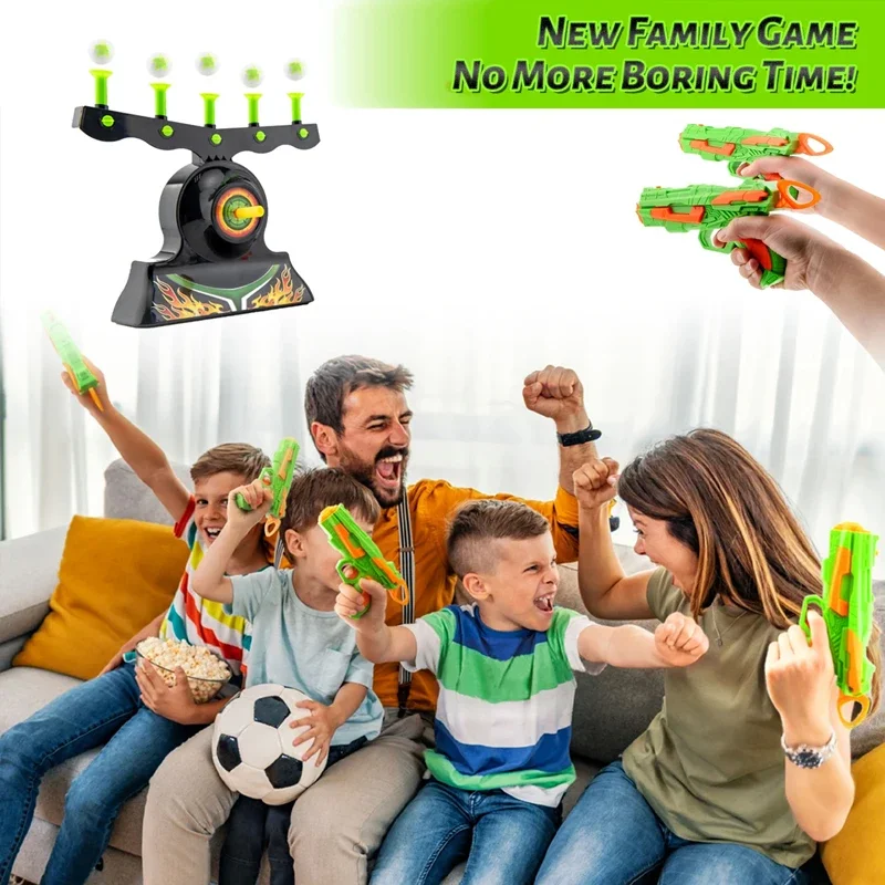 Glow-In-The-Dark Floating Target Game for Kids - Foam Dart Shooting Challenge with Sound Effects and Battery-Powered Base - Image 5
