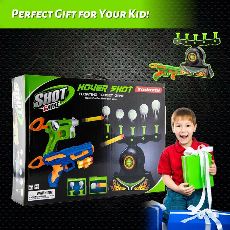 Glow-In-The-Dark Floating Target Game for Kids - Foam Dart Shooting Challenge with Sound Effects and Battery-Powered Base - Image 6