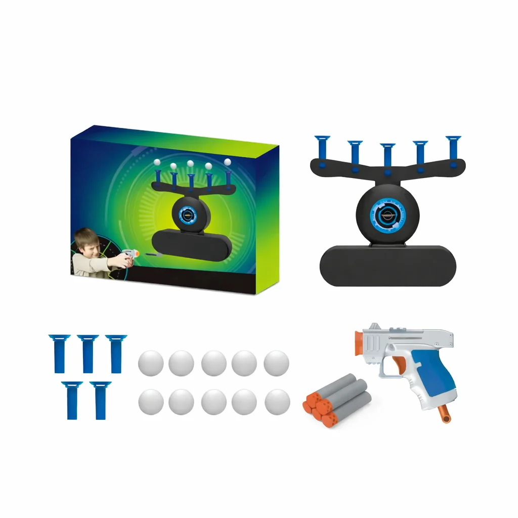 Glow-In-The-Dark Floating Target Game for Kids - Foam Dart Shooting Challenge with Sound Effects and Battery-Powered Base - Image 7
