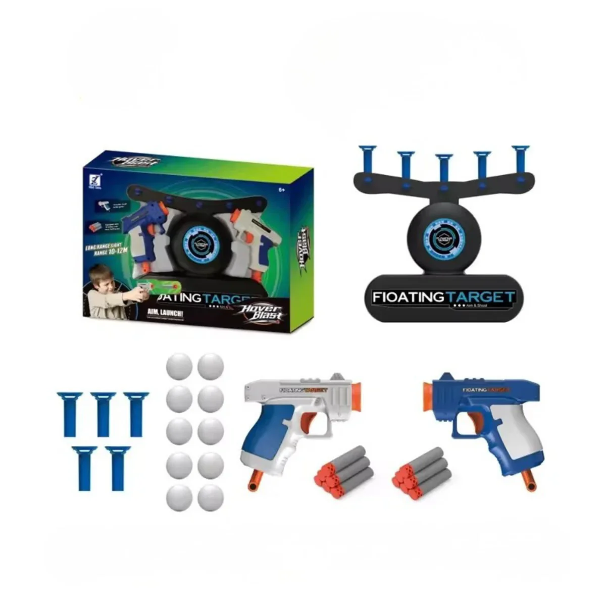 Glow-In-The-Dark Floating Target Game for Kids - Foam Dart Shooting Challenge with Sound Effects and Battery-Powered Base - Image 9