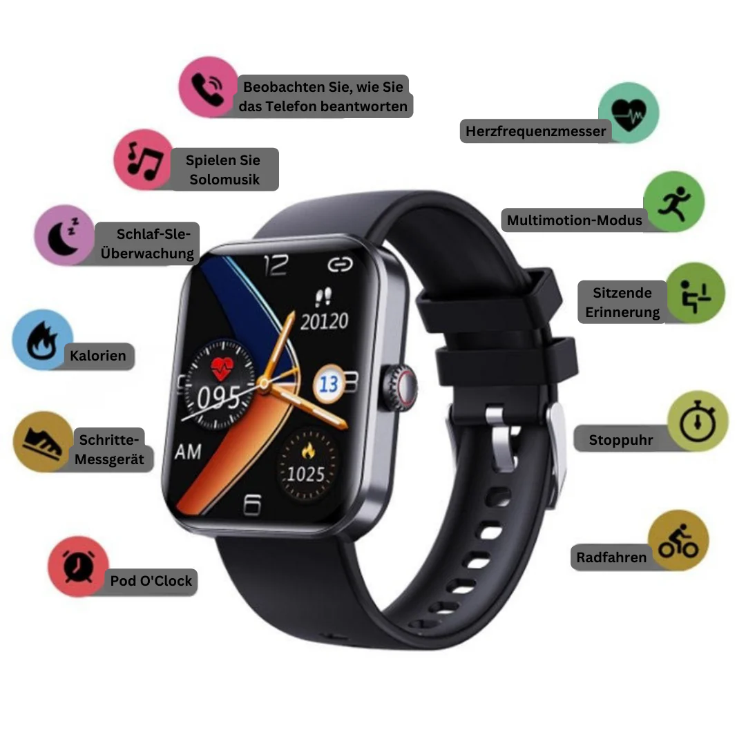 GlucoWatch Smart Health Monitoring Watch - Non-Invasive Glucose Trend Tracker - Heart Rate & SpO2 - iOS & Android - Image 7