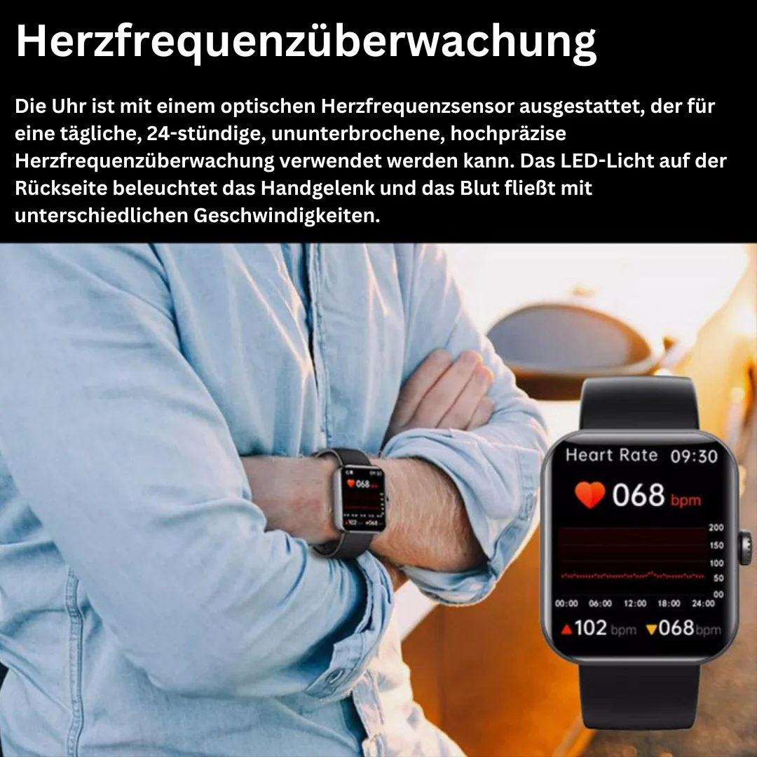 GlucoWatch Smart Health Monitoring Watch - Non-Invasive Glucose Trend Tracker - Heart Rate & SpO2 - iOS & Android - Image 9