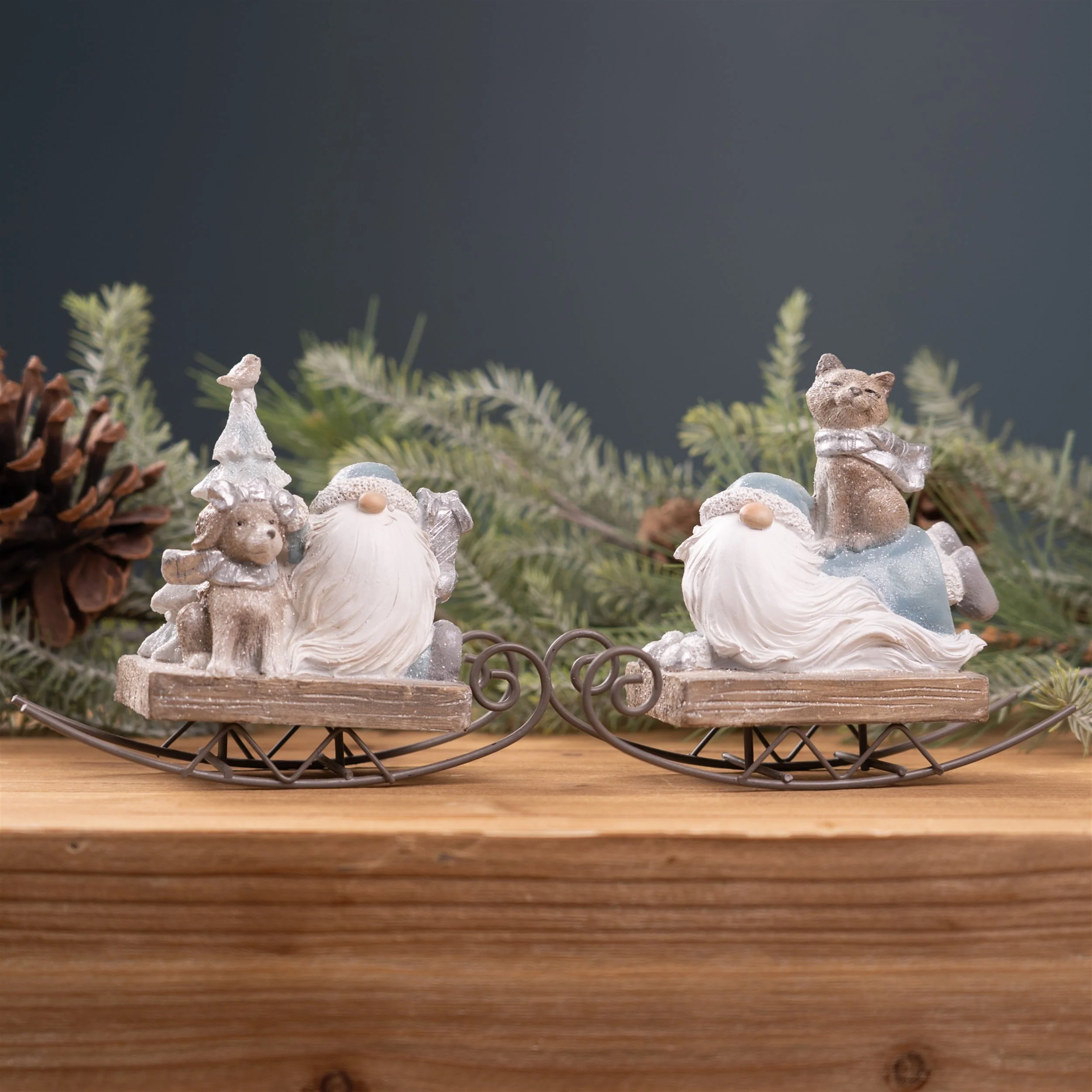 Gnome on Sled Figurine (Set of 2) - Image 4