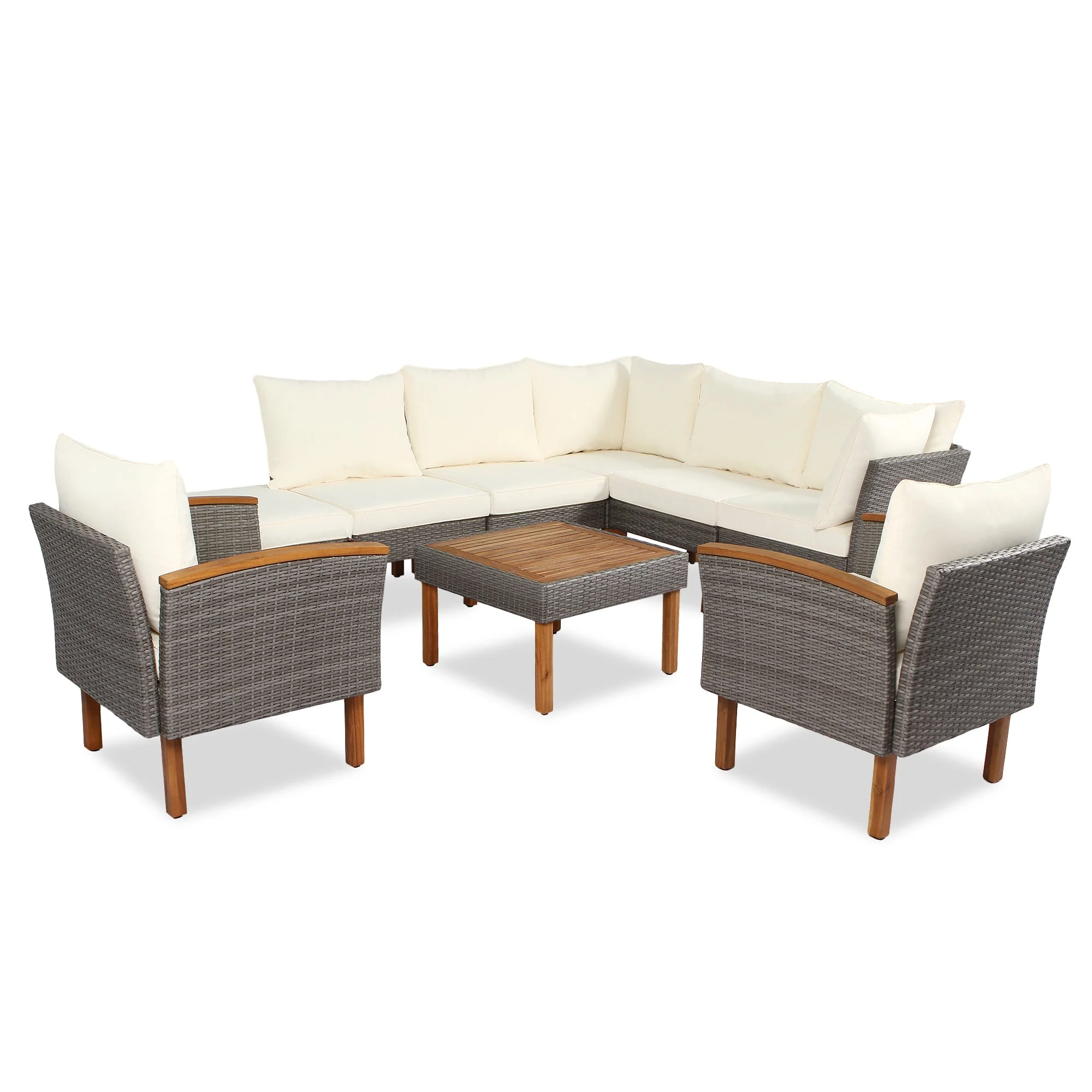 GO 9-Piece Patio Rattan Furniture Set - Image 4
