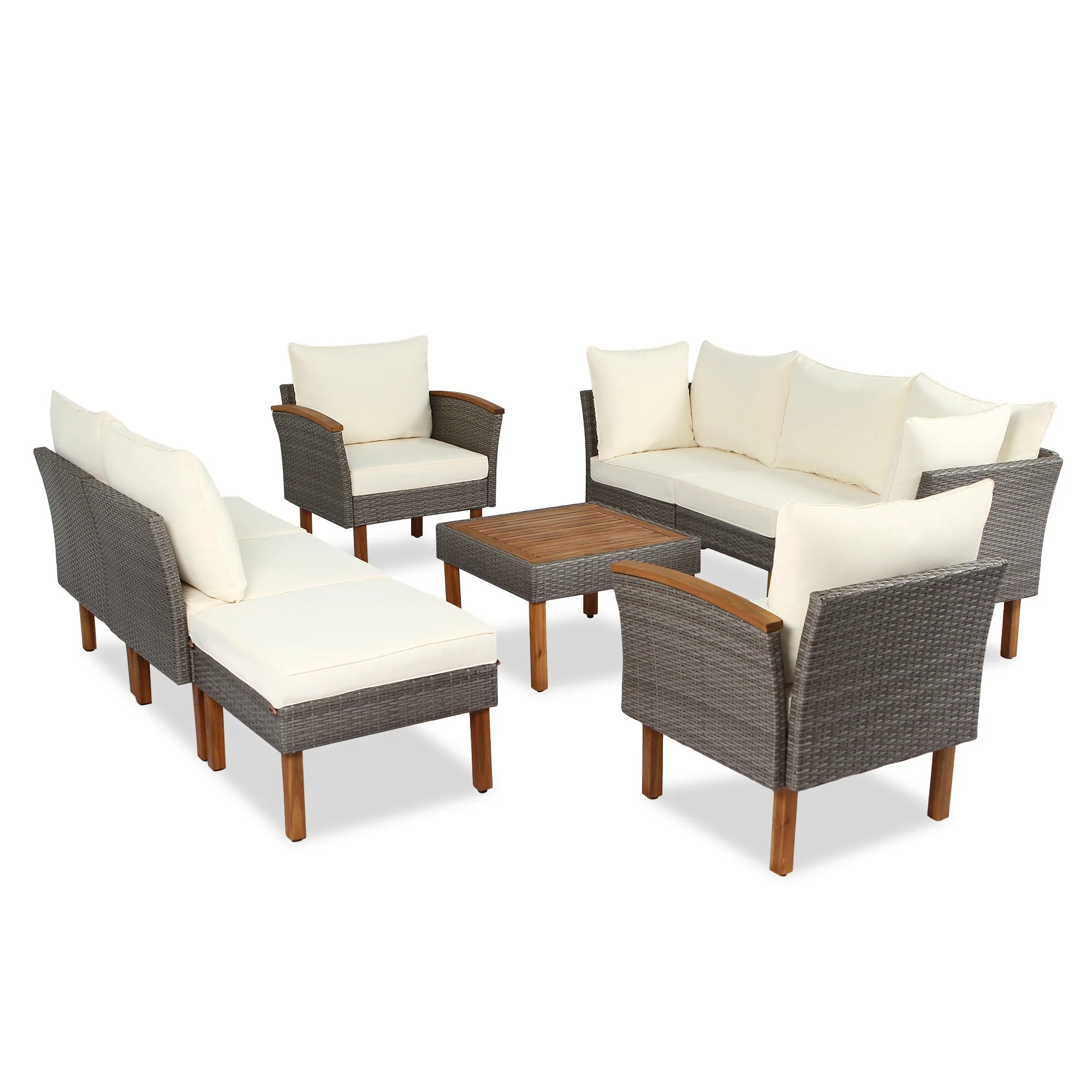 GO 9-Piece Patio Rattan Furniture Set - Image 5