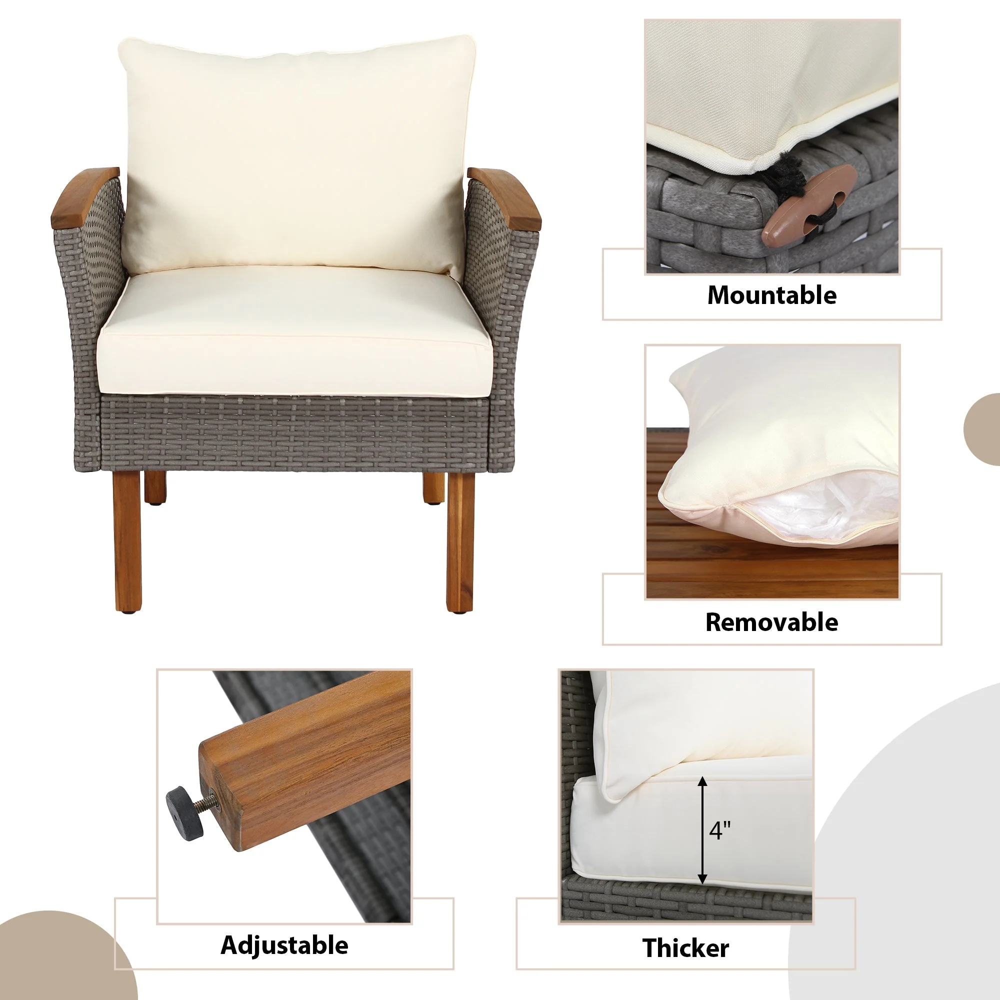 GO 9-Piece Patio Rattan Furniture Set - Image 6
