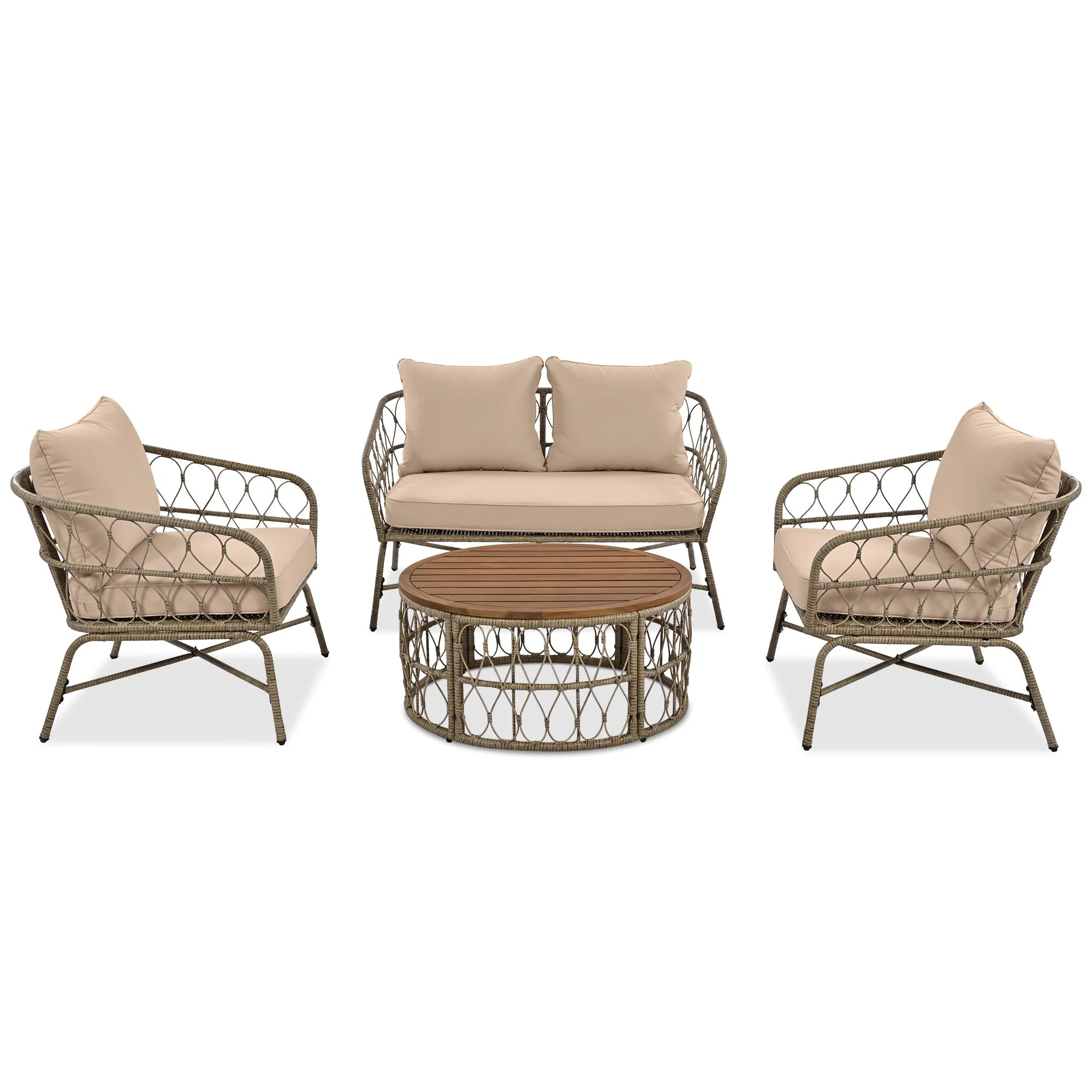 GO Bohemia-Inspired 4-Person Outdoor Seating Group with Removable Cushions - Image 8