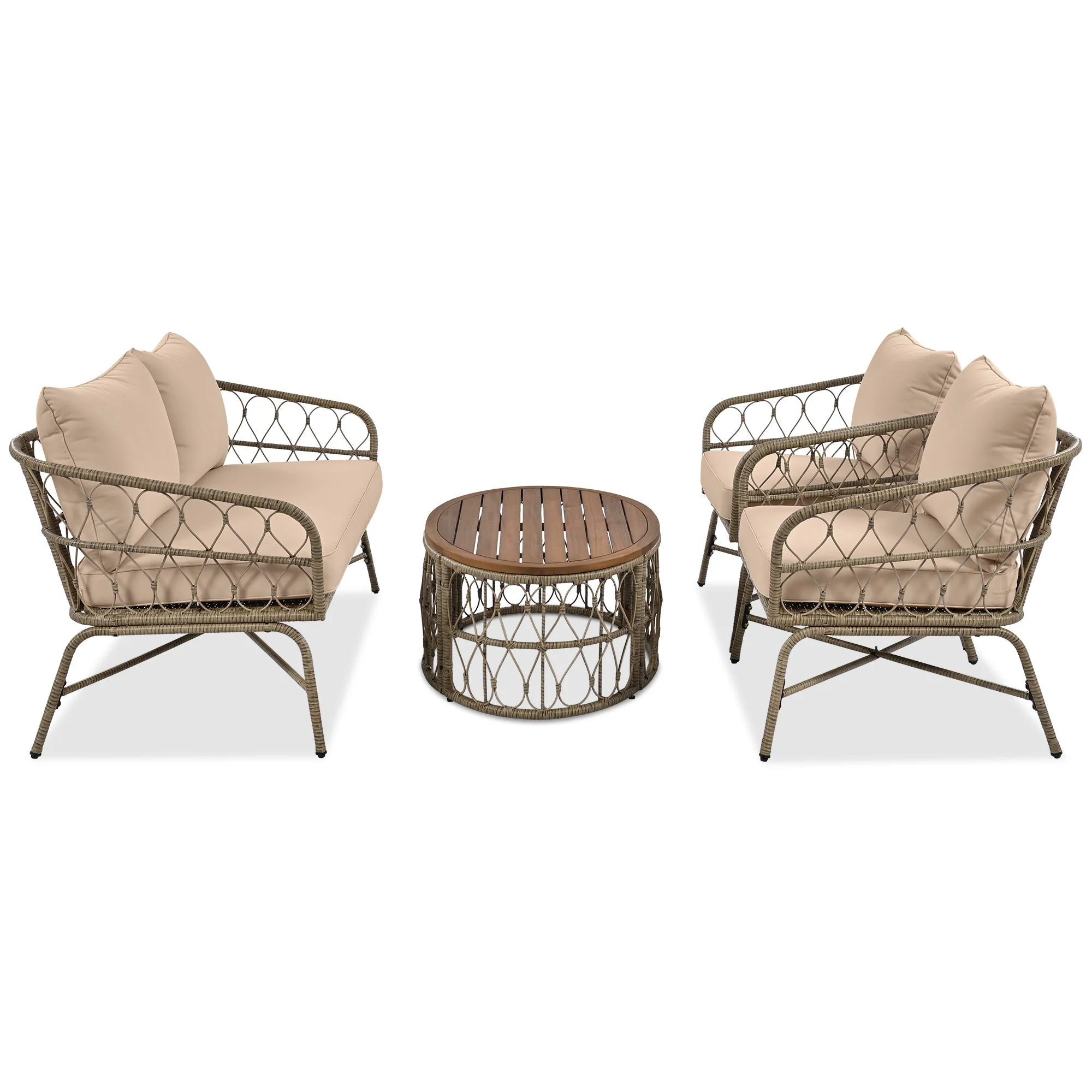 GO Bohemia-Inspired 4-Person Outdoor Seating Group with Removable Cushions - Image 9
