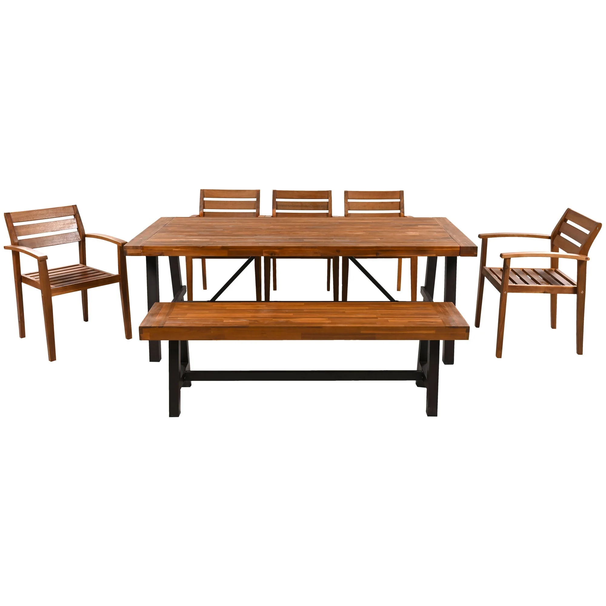 GO Outdoor Wood Dining Set For 7-8 Persons - Image 12
