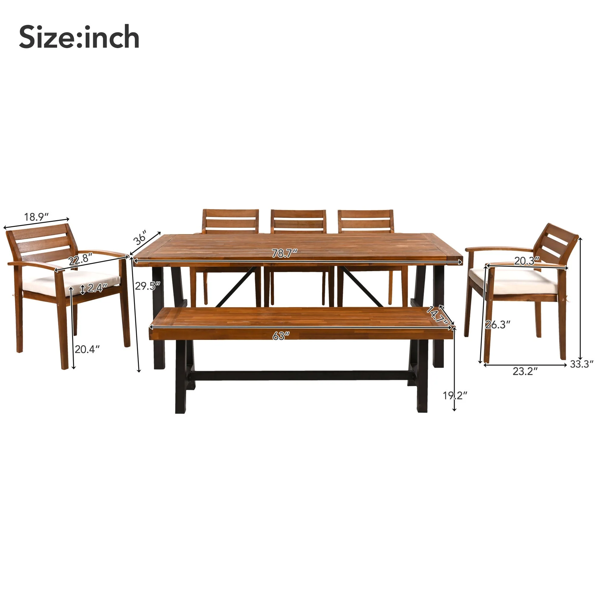 GO Outdoor Wood Dining Set For 7-8 Persons - Image 19