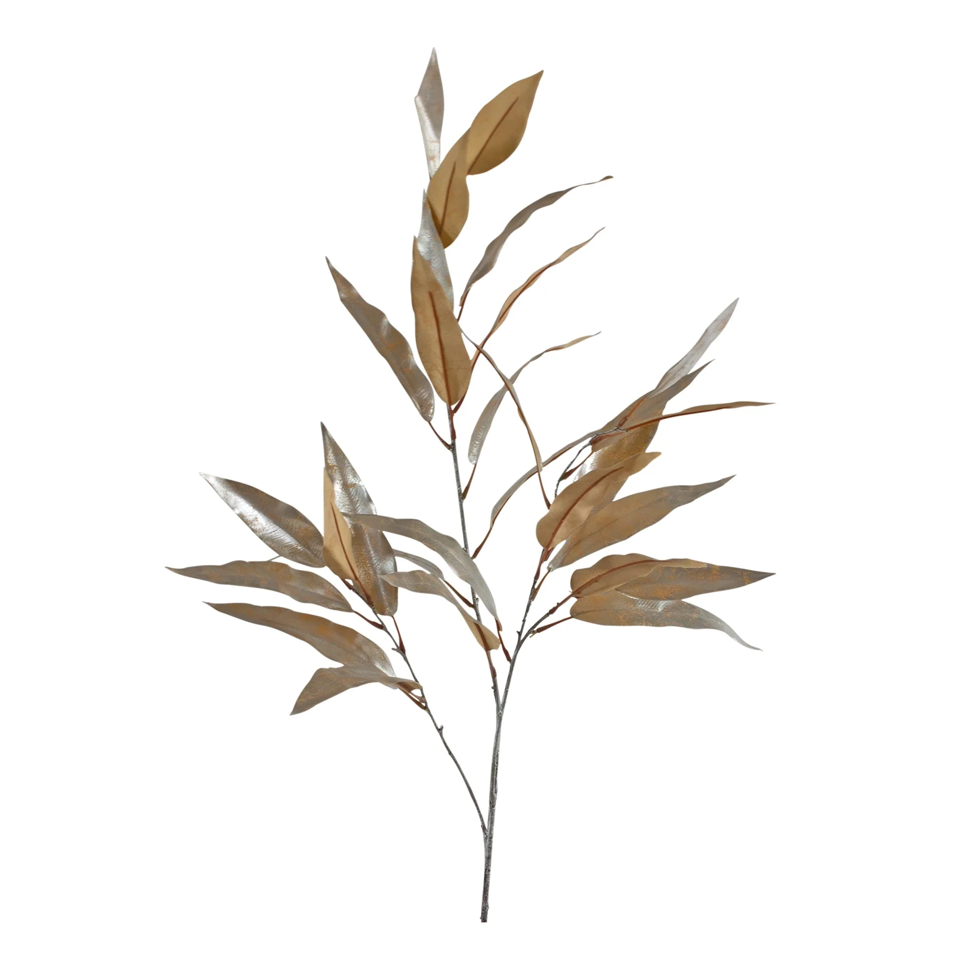 Gold Long Blade Eucalyptus Leaf Spray (Set of 6) - Image 2